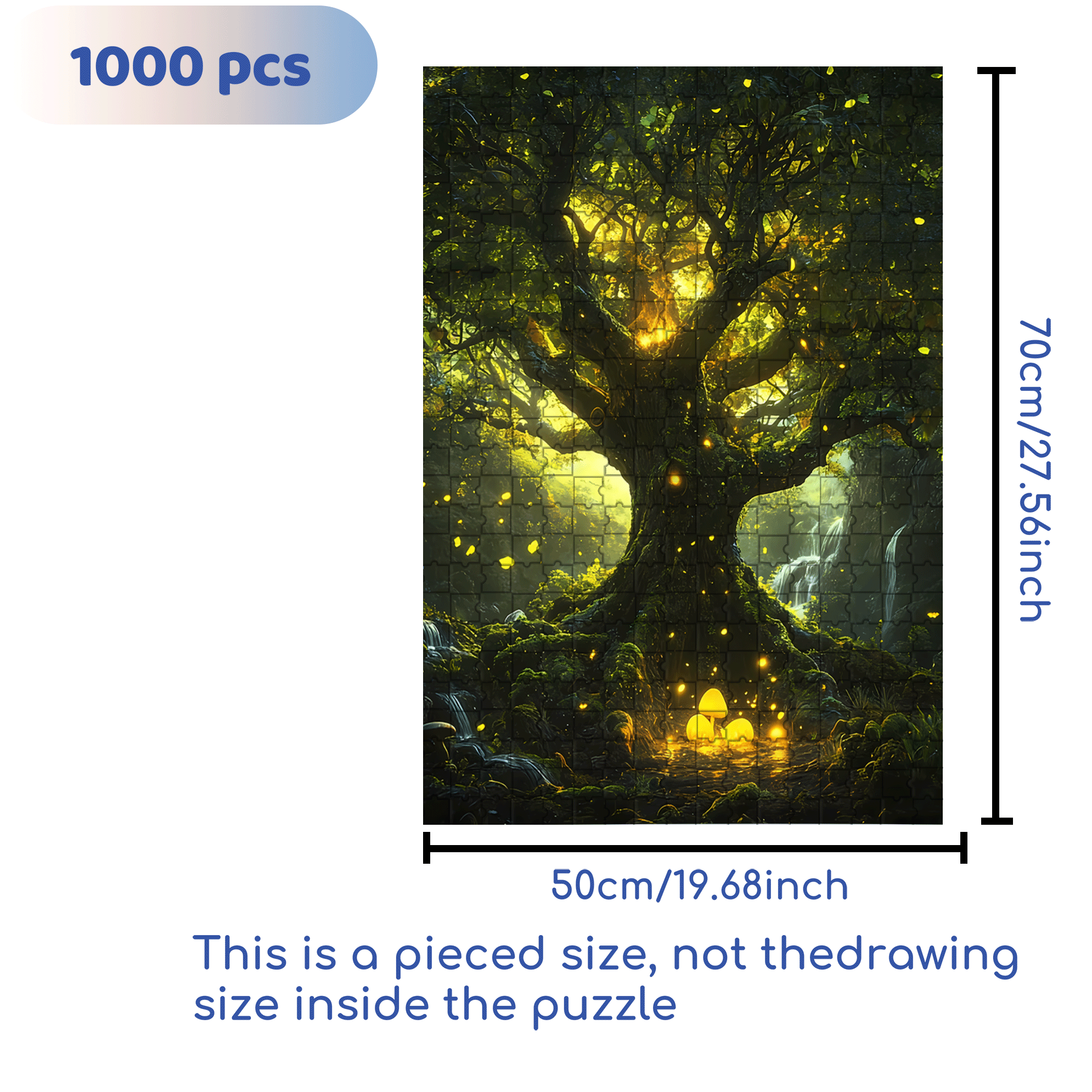 Ancient Giant Tree 500pcs/1000pcs Jigsaw Puzzle, Scratch-Resistant, Interactive Family Game & Brain-Boosting DIY Decor, Perfect for Halloween, Christmas & New Year Gifts, Family Puzzle Game