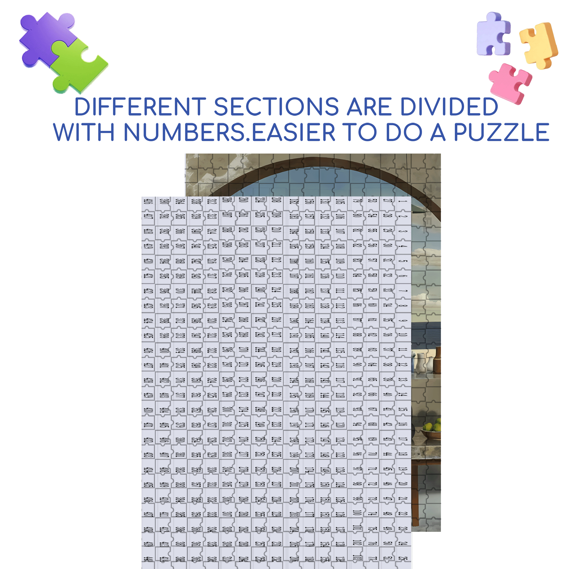 Arched Window Listening To The Tide 500pcs/1000pcs Jigsaw Puzzle, Scratch-Resistant, Interactive Family Game & Brain-Boosting DIY Decor, Perfect for Halloween, Christmas & New Year Gifts, Family Puzzle Game