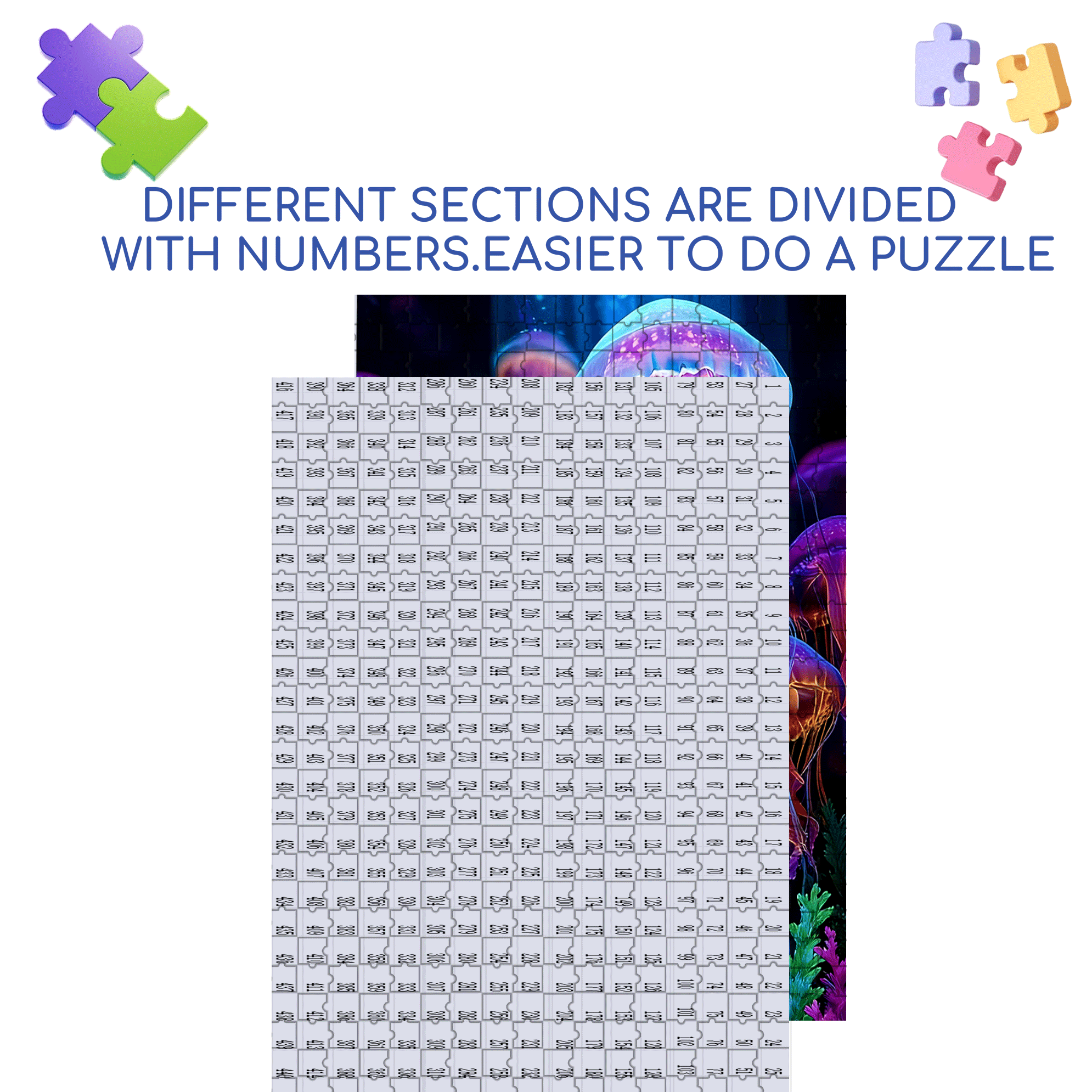 Deep Sea Dreaming 500pcs/1000pcs Jigsaw Puzzle, Scratch-Resistant, Interactive Family Game & Brain-Boosting DIY Decor, Perfect for Halloween, Christmas & New Year Gifts, Family Puzzle Game