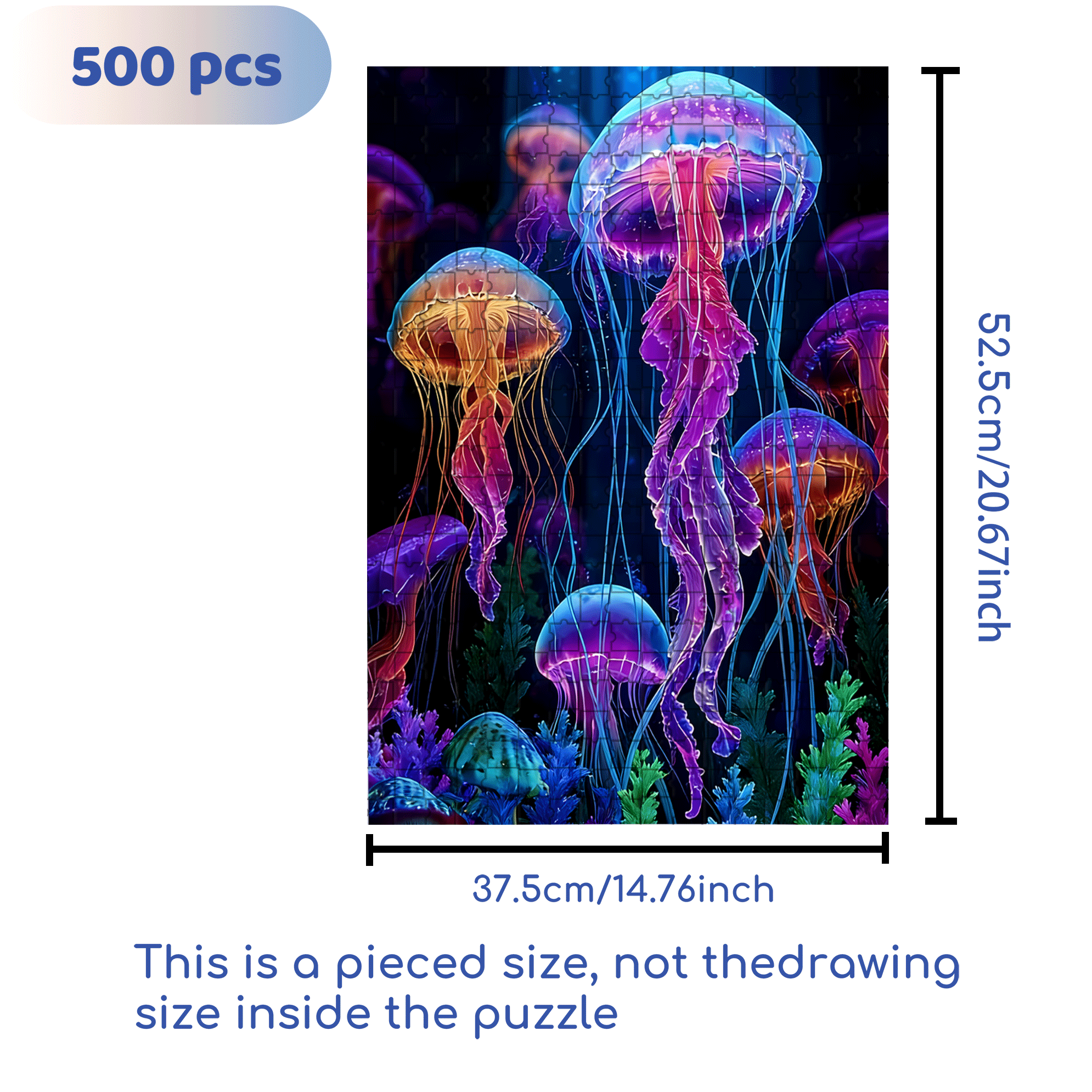 Deep Sea Dreaming 500pcs/1000pcs Jigsaw Puzzle, Scratch-Resistant, Interactive Family Game & Brain-Boosting DIY Decor, Perfect for Halloween, Christmas & New Year Gifts, Family Puzzle Game