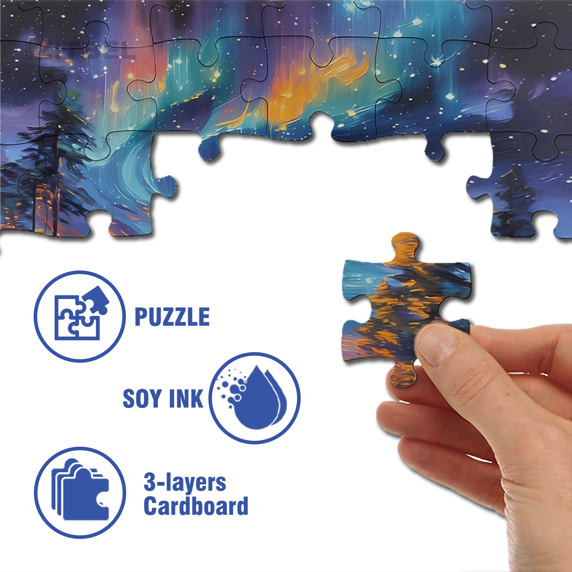 Dreamlike Colors 500pcs/1000pcs Jigsaw Puzzle, Scratch-Resistant, Interactive Family Game & Brain-Boosting DIY Decor, Perfect for Halloween, Christmas & New Year Gifts, Family Puzzle Game