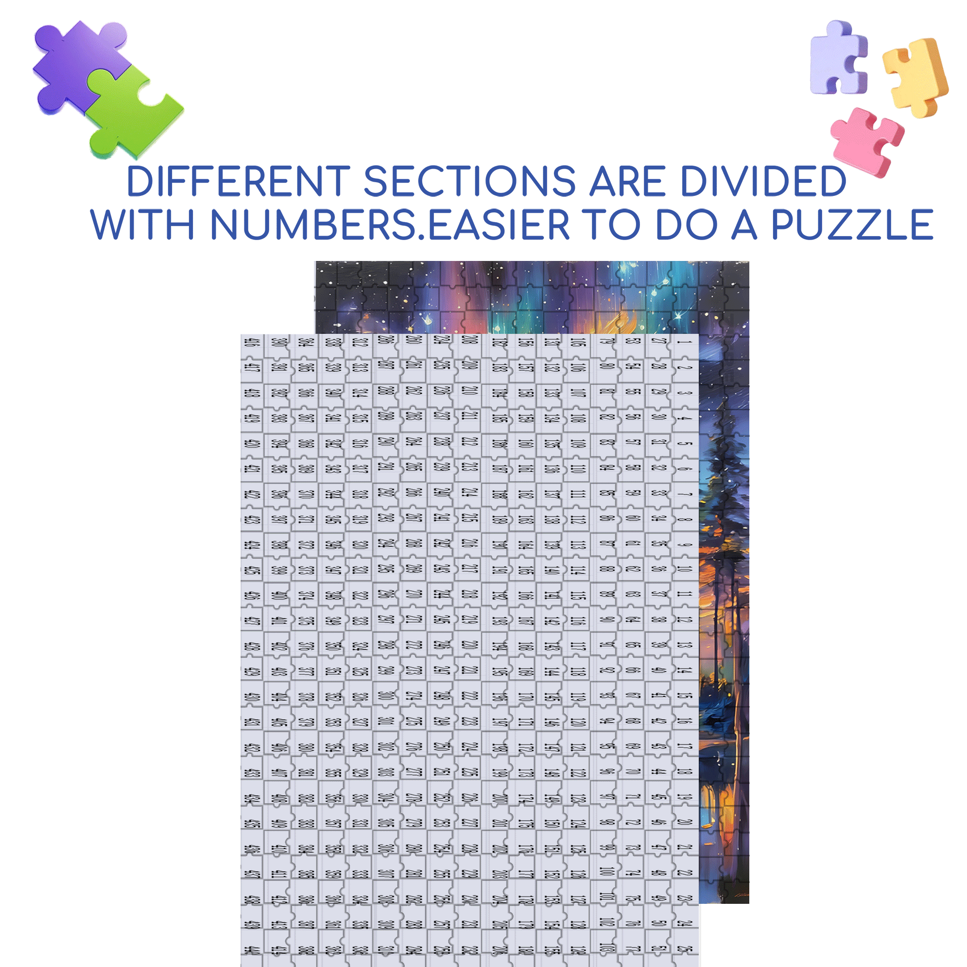 Dreamlike Colors 500pcs/1000pcs Jigsaw Puzzle, Scratch-Resistant, Interactive Family Game & Brain-Boosting DIY Decor, Perfect for Halloween, Christmas & New Year Gifts, Family Puzzle Game