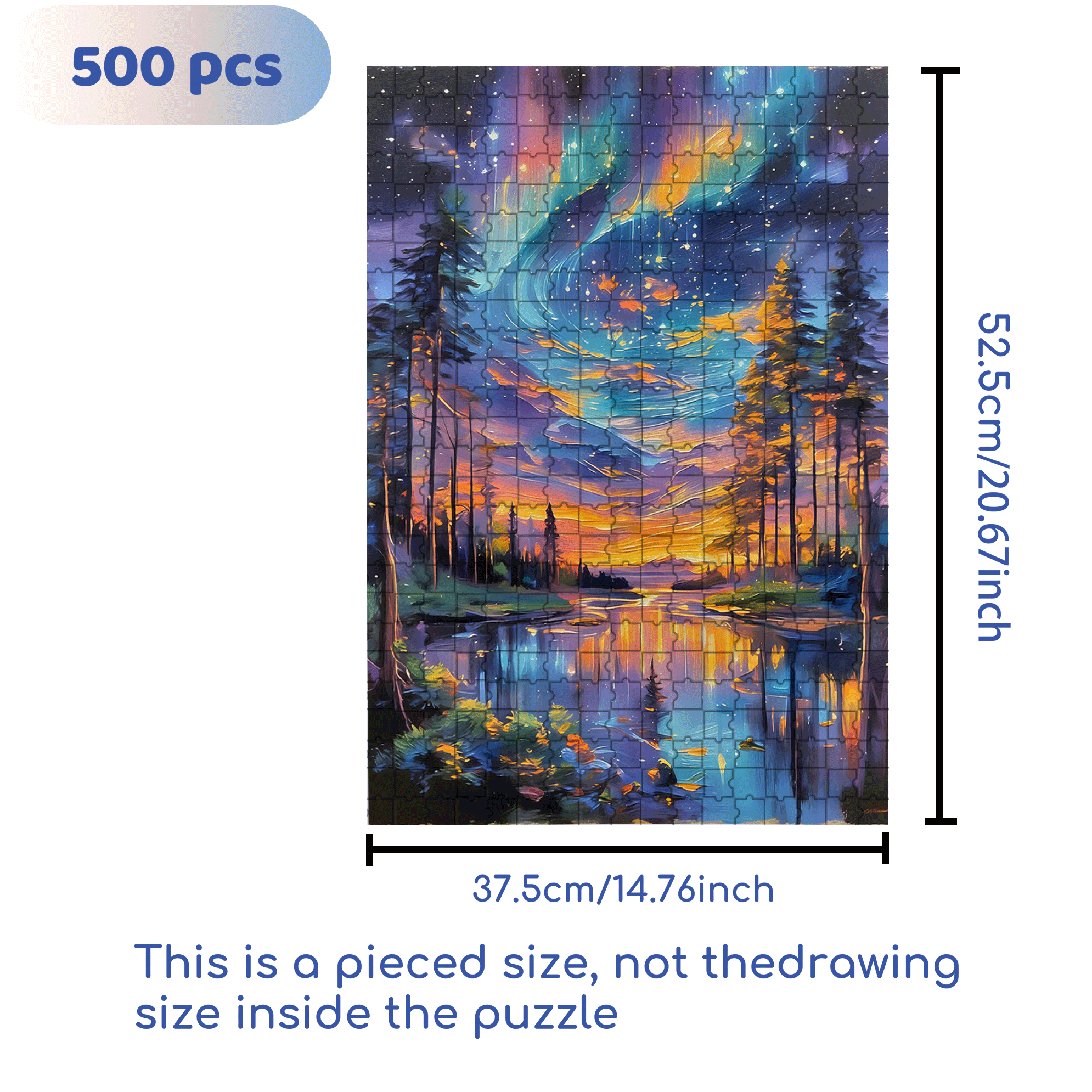 Dreamlike Colors 500pcs/1000pcs Jigsaw Puzzle, Scratch-Resistant, Interactive Family Game & Brain-Boosting DIY Decor, Perfect for Halloween, Christmas & New Year Gifts, Family Puzzle Game