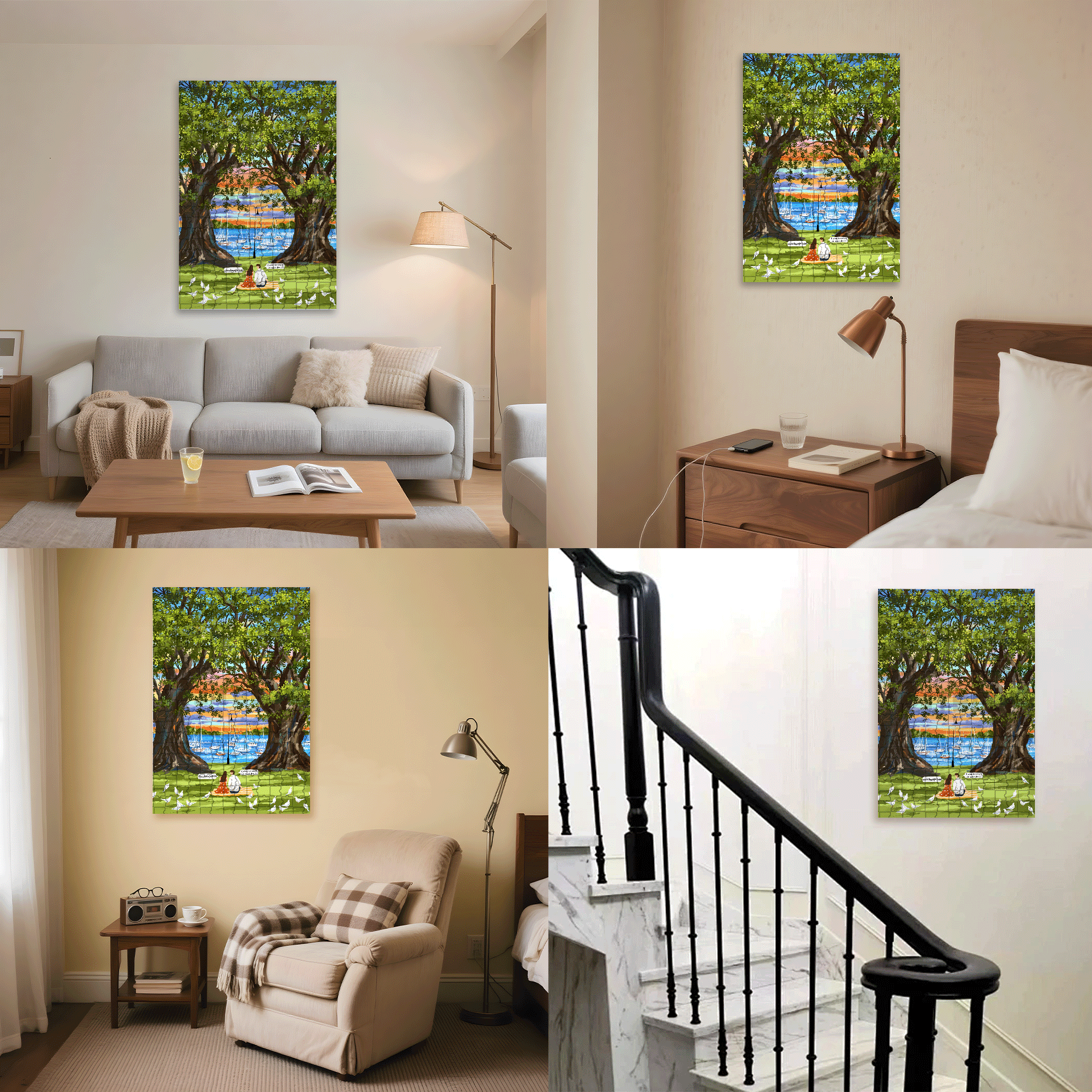 Dusk By The Lake 500pcs/1000pcs Jigsaw Puzzle, Scratch-Resistant, Interactive Family Game & Brain-Boosting DIY Decor, Perfect for Halloween, Christmas & New Year Gifts, Family Puzzle Game
