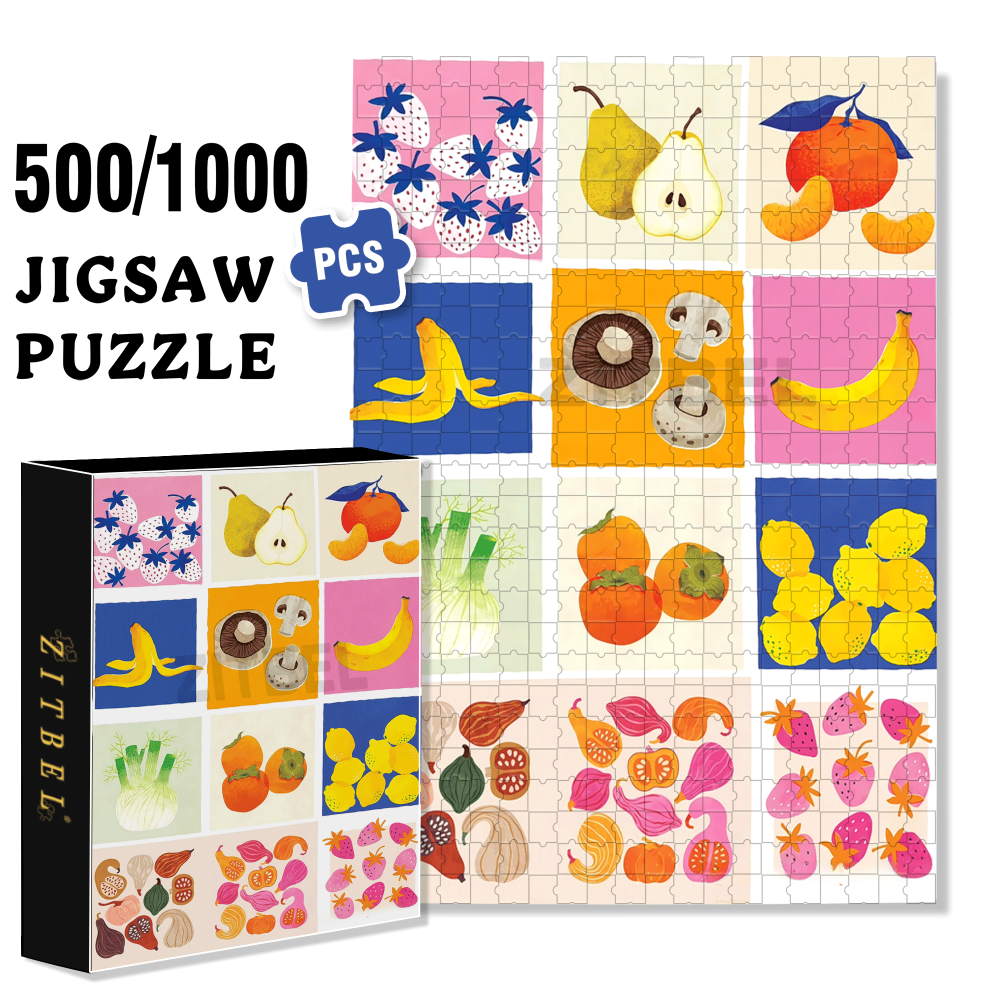 Fresh And Pleasant Atmosphere Of Life 500pcs/1000pcs Jigsaw Puzzle, Scratch-Resistant, Interactive Family Game & Brain-Boosting DIY Decor, Perfect for Halloween, Christmas & New Year Gifts, Family Puzzle Game