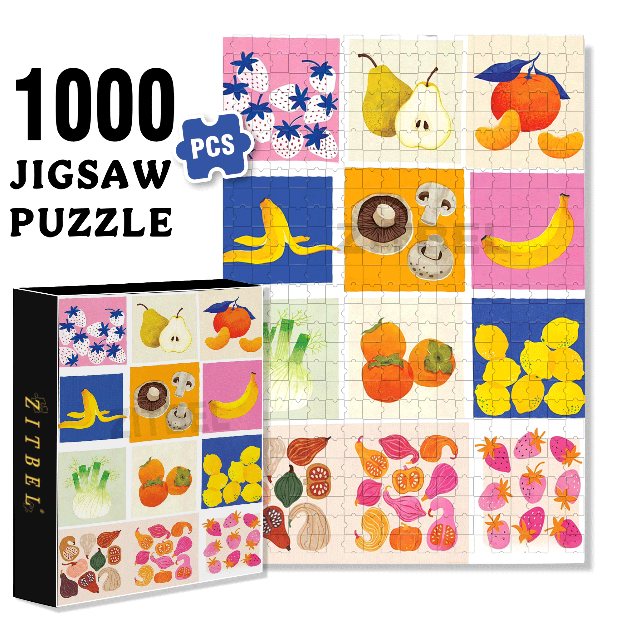 Fresh And Pleasant Atmosphere Of Life 500pcs/1000pcs Jigsaw Puzzle, Scratch-Resistant, Interactive Family Game & Brain-Boosting DIY Decor, Perfect for Halloween, Christmas & New Year Gifts, Family Puzzle Game