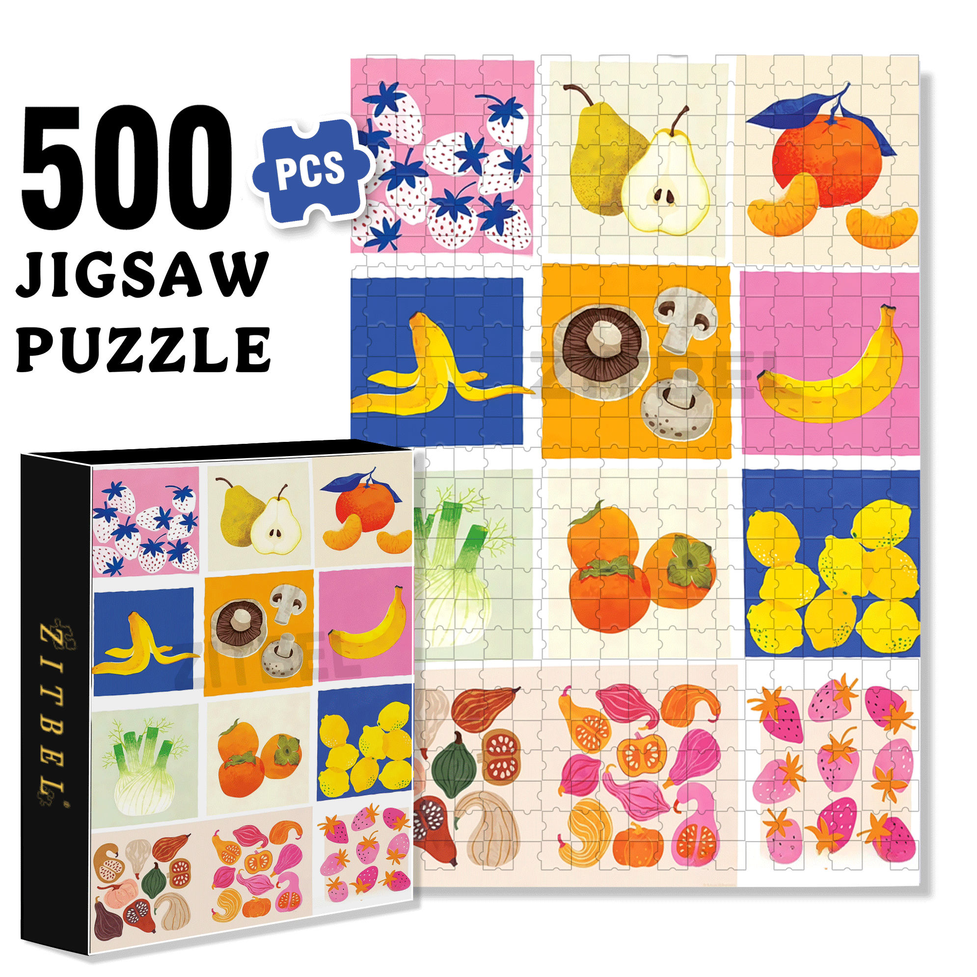 Fresh And Pleasant Atmosphere Of Life 500pcs/1000pcs Jigsaw Puzzle, Scratch-Resistant, Interactive Family Game & Brain-Boosting DIY Decor, Perfect for Halloween, Christmas & New Year Gifts, Family Puzzle Game