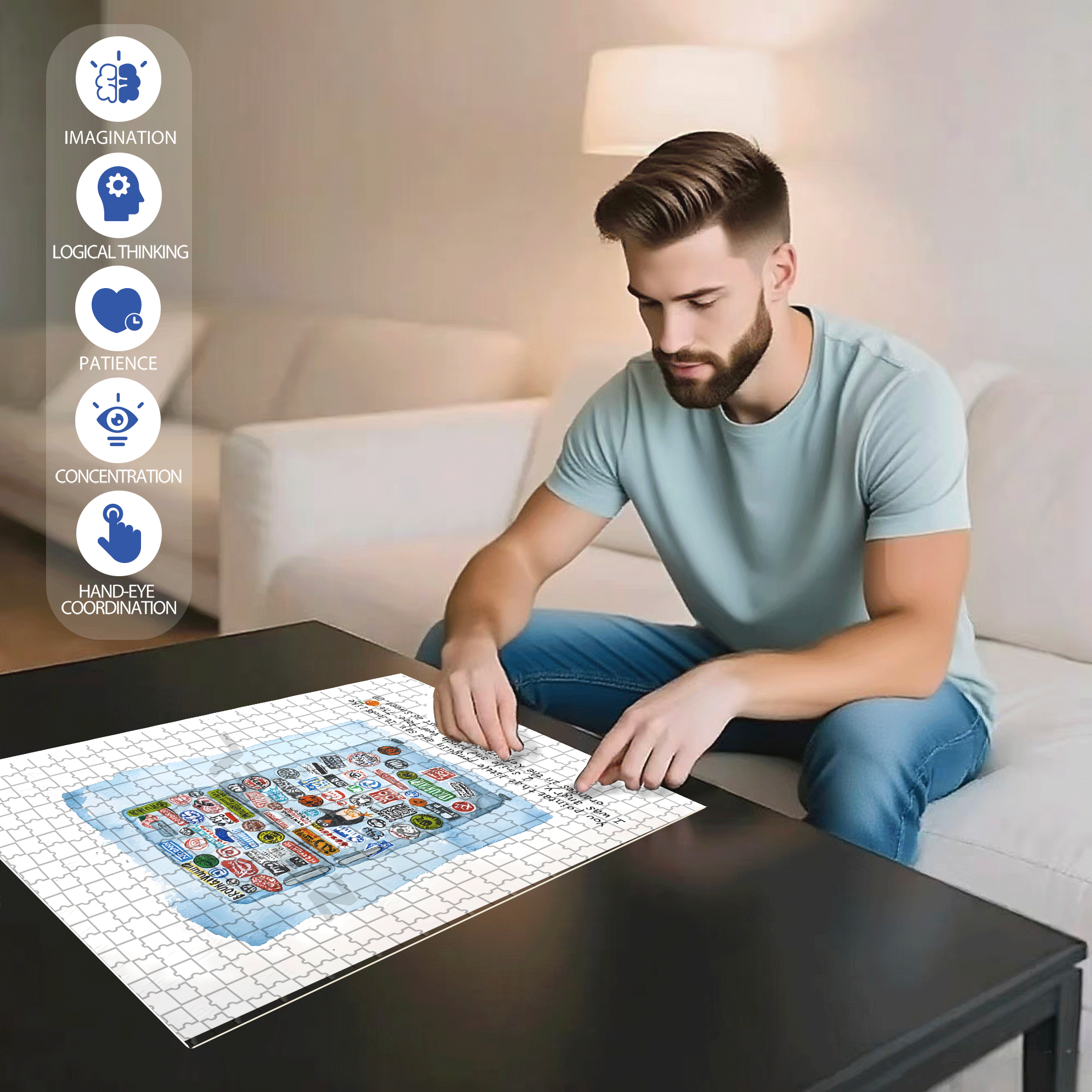 Fridge Magnet 500pcs/1000pcs Jigsaw Puzzle, Scratch-Resistant, Interactive Family Game & Brain-Boosting DIY Decor, Perfect for Halloween, Christmas & New Year Gifts, Family Puzzle Game