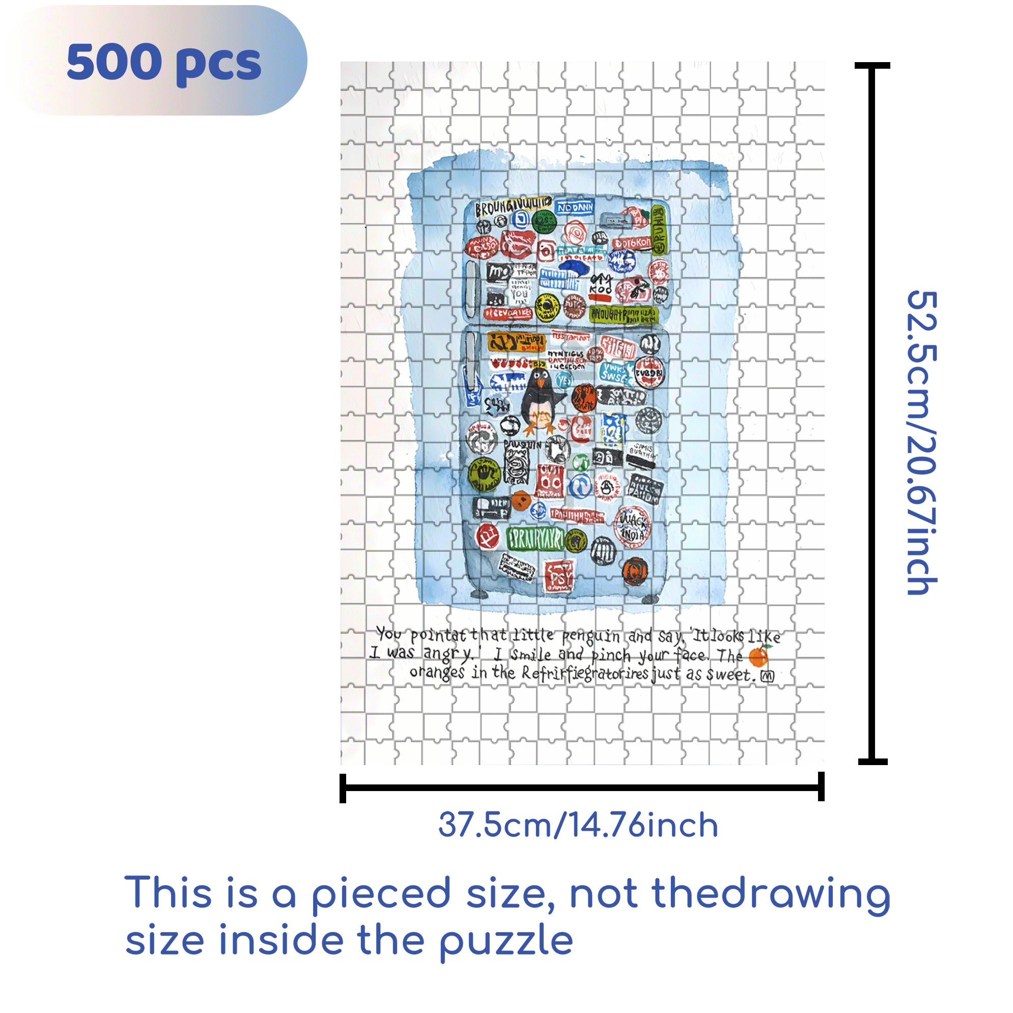 Fridge Magnet 500pcs/1000pcs Jigsaw Puzzle, Scratch-Resistant, Interactive Family Game & Brain-Boosting DIY Decor, Perfect for Halloween, Christmas & New Year Gifts, Family Puzzle Game