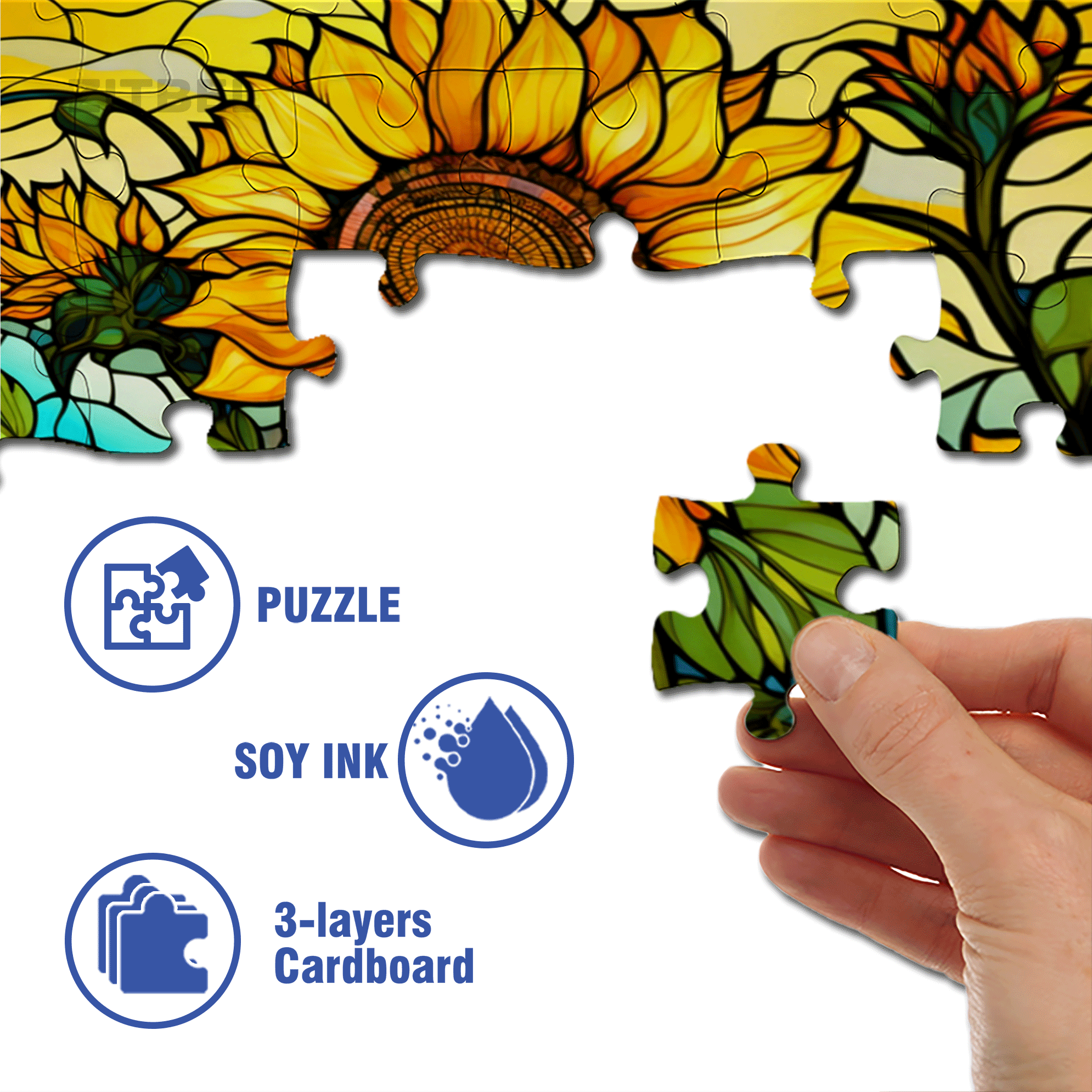 Glazed Sunflower Shadow 500pcs/1000pcs Jigsaw Puzzle, Scratch-Resistant, Interactive Family Game & Brain-Boosting DIY Decor, Perfect for Halloween, Christmas & New Year Gifts, Family Puzzle Game
