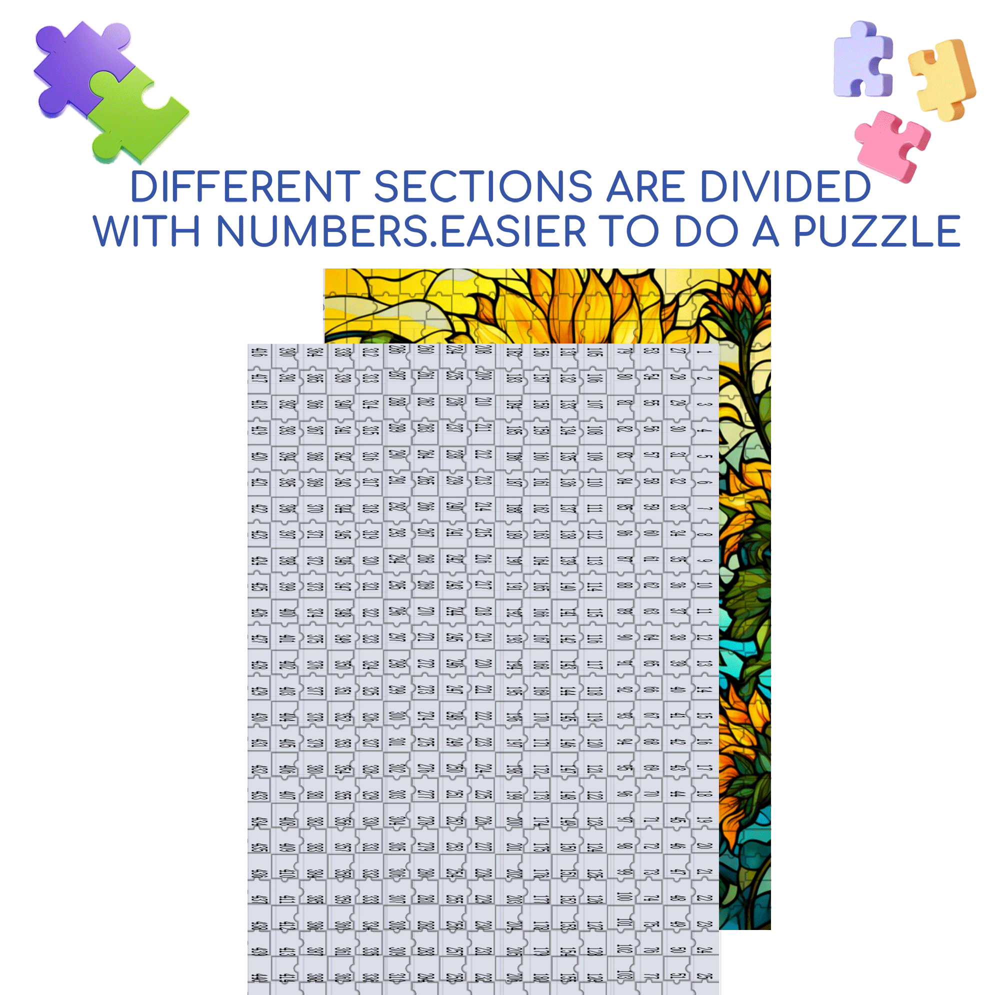 Glazed Sunflower Shadow 500pcs/1000pcs Jigsaw Puzzle, Scratch-Resistant, Interactive Family Game & Brain-Boosting DIY Decor, Perfect for Halloween, Christmas & New Year Gifts, Family Puzzle Game
