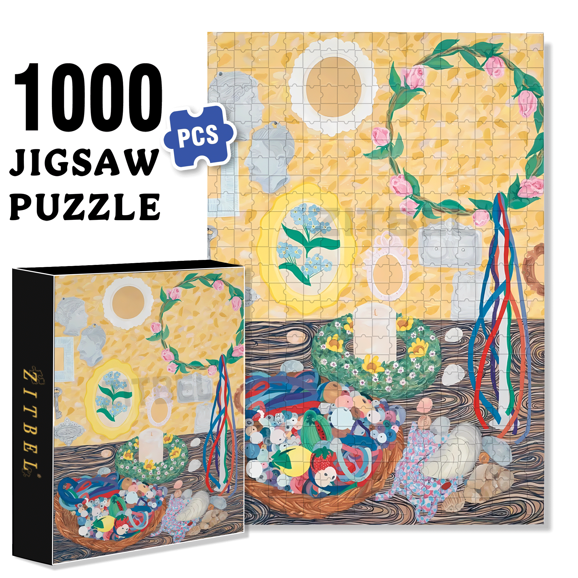Golden Memories 500pcs/1000pcs Jigsaw Puzzle, Scratch-Resistant, Interactive Family Game & Brain-Boosting DIY Decor, Perfect for Halloween, Christmas & New Year Gifts, Family Puzzle Game