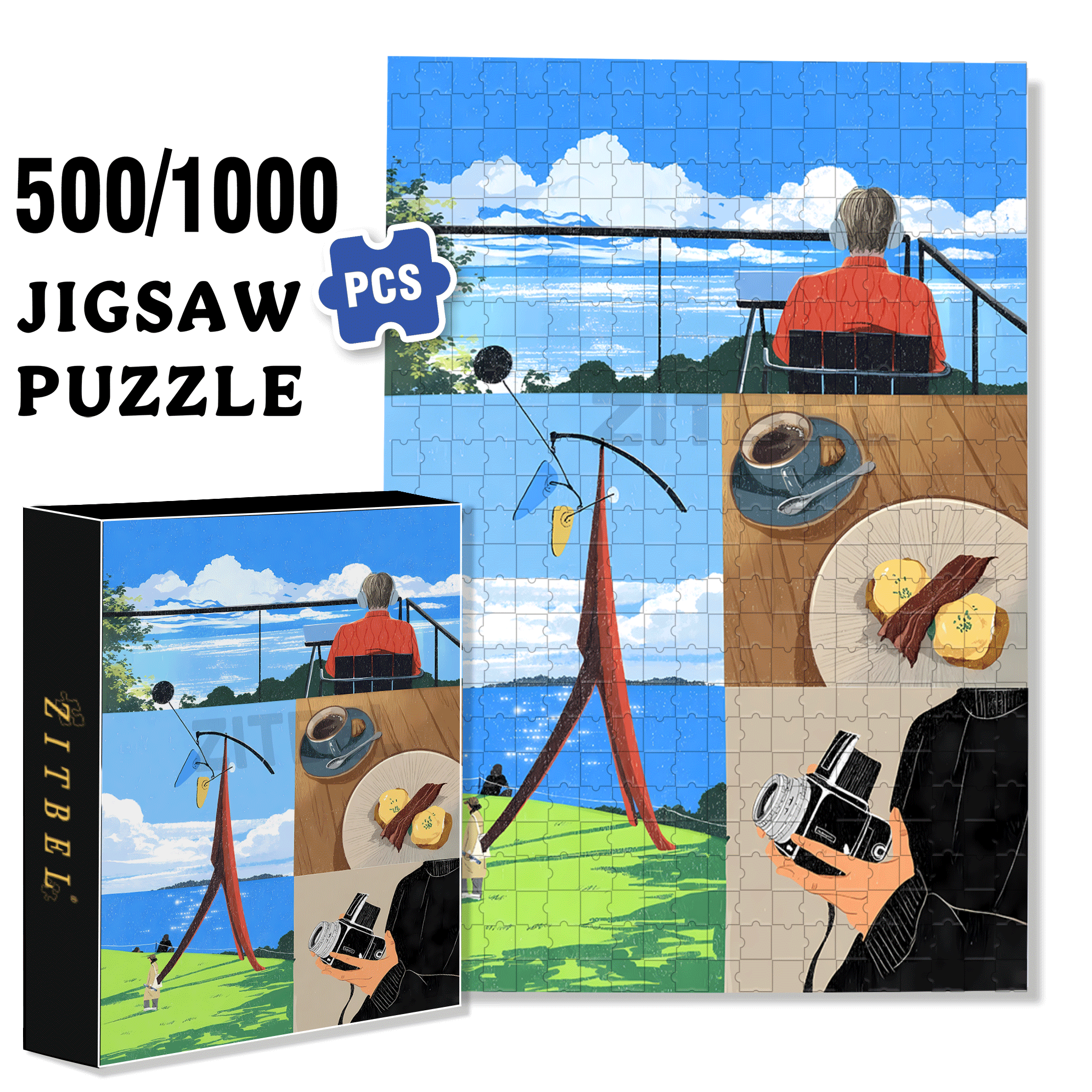 Louisiana 500pcs/1000pcs Jigsaw Puzzle, Scratch-Resistant, Interactive Family Game & Brain-Boosting DIY Decor, Perfect for Halloween, Christmas & New Year Gifts, Family Puzzle Game