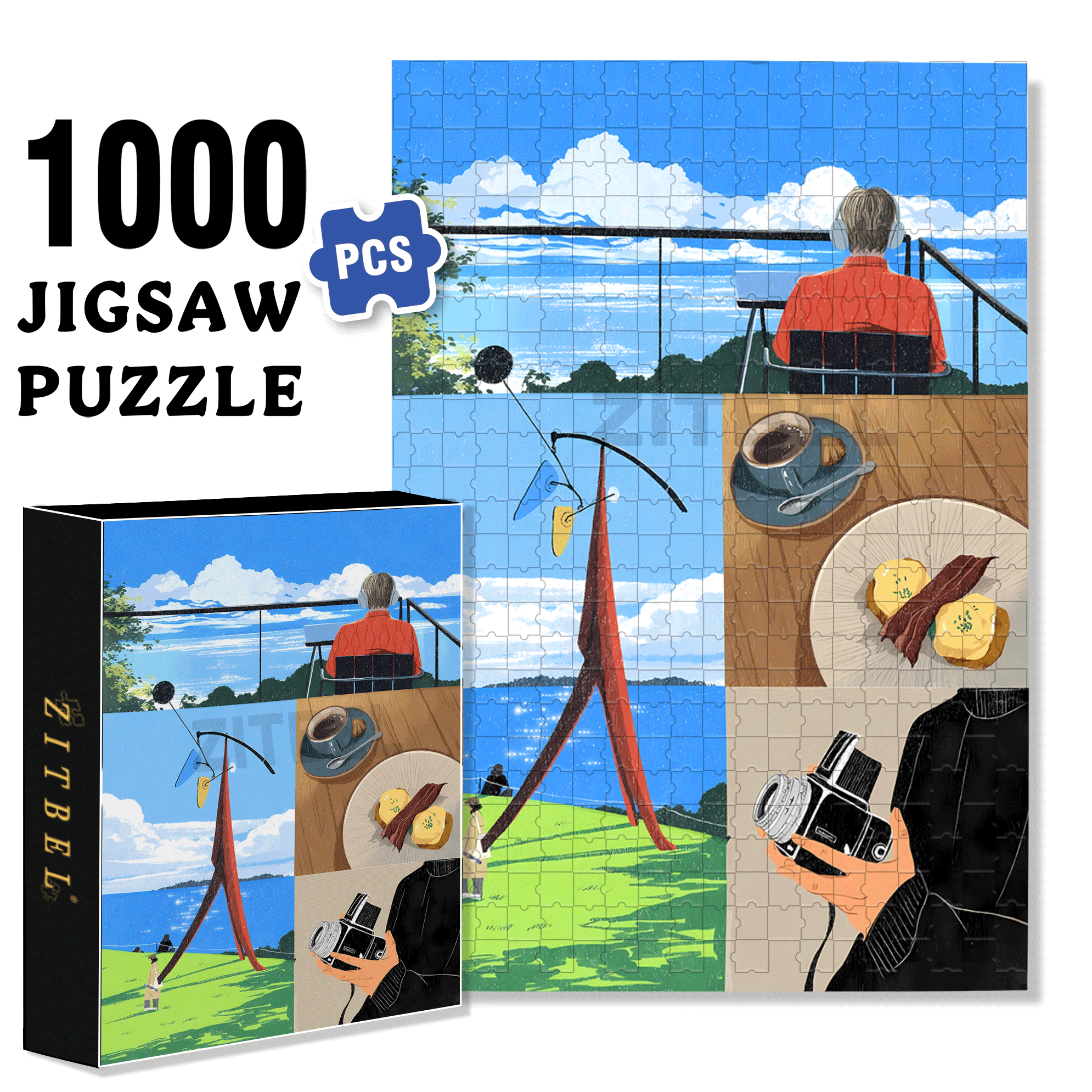 Louisiana 500pcs/1000pcs Jigsaw Puzzle, Scratch-Resistant, Interactive Family Game & Brain-Boosting DIY Decor, Perfect for Halloween, Christmas & New Year Gifts, Family Puzzle Game