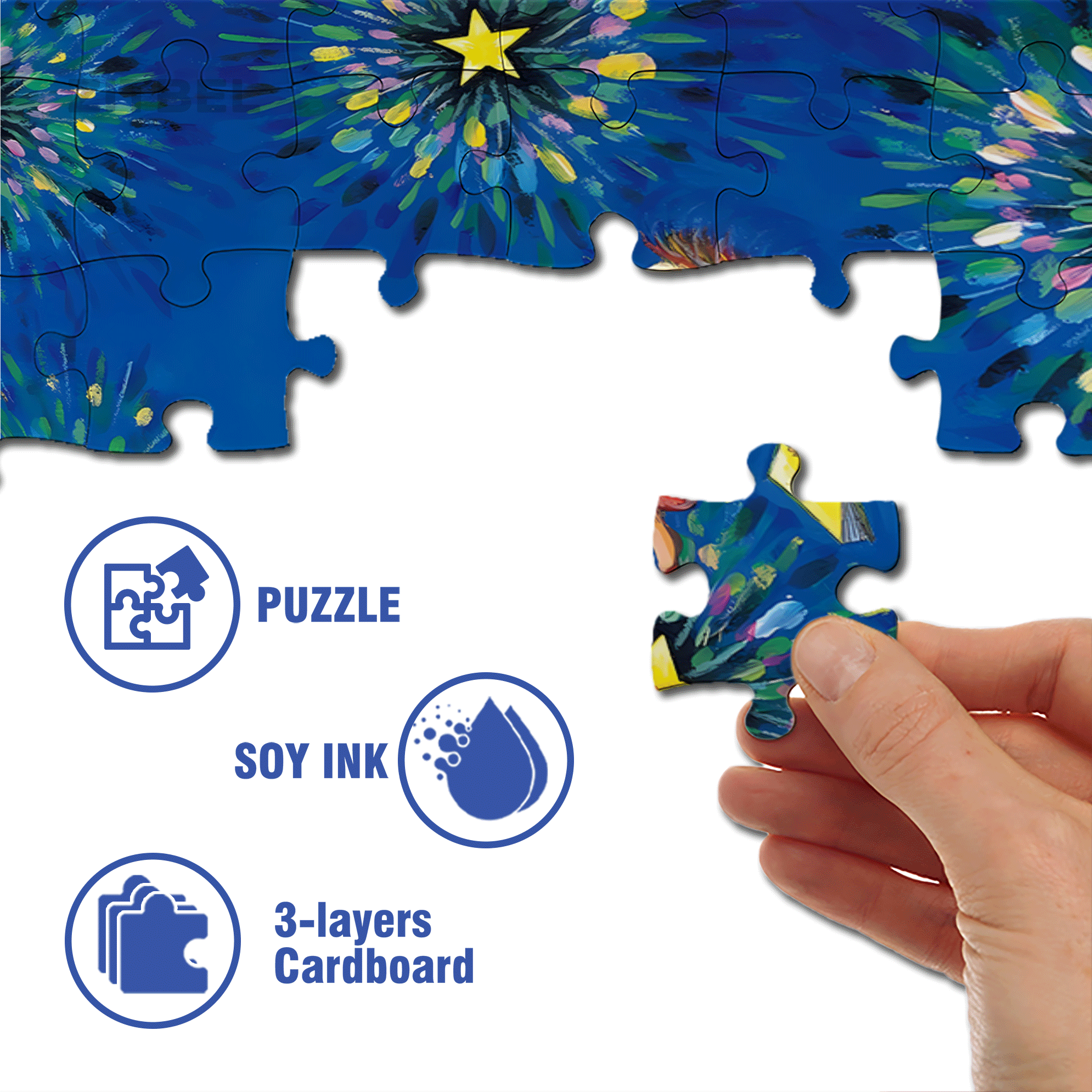 Make A Wish Upon The Stars 500pcs/1000pcs Jigsaw Puzzle, Scratch-Resistant, Interactive Family Game & Brain-Boosting DIY Decor, Perfect for Halloween, Christmas & New Year Gifts, Family Puzzle Game