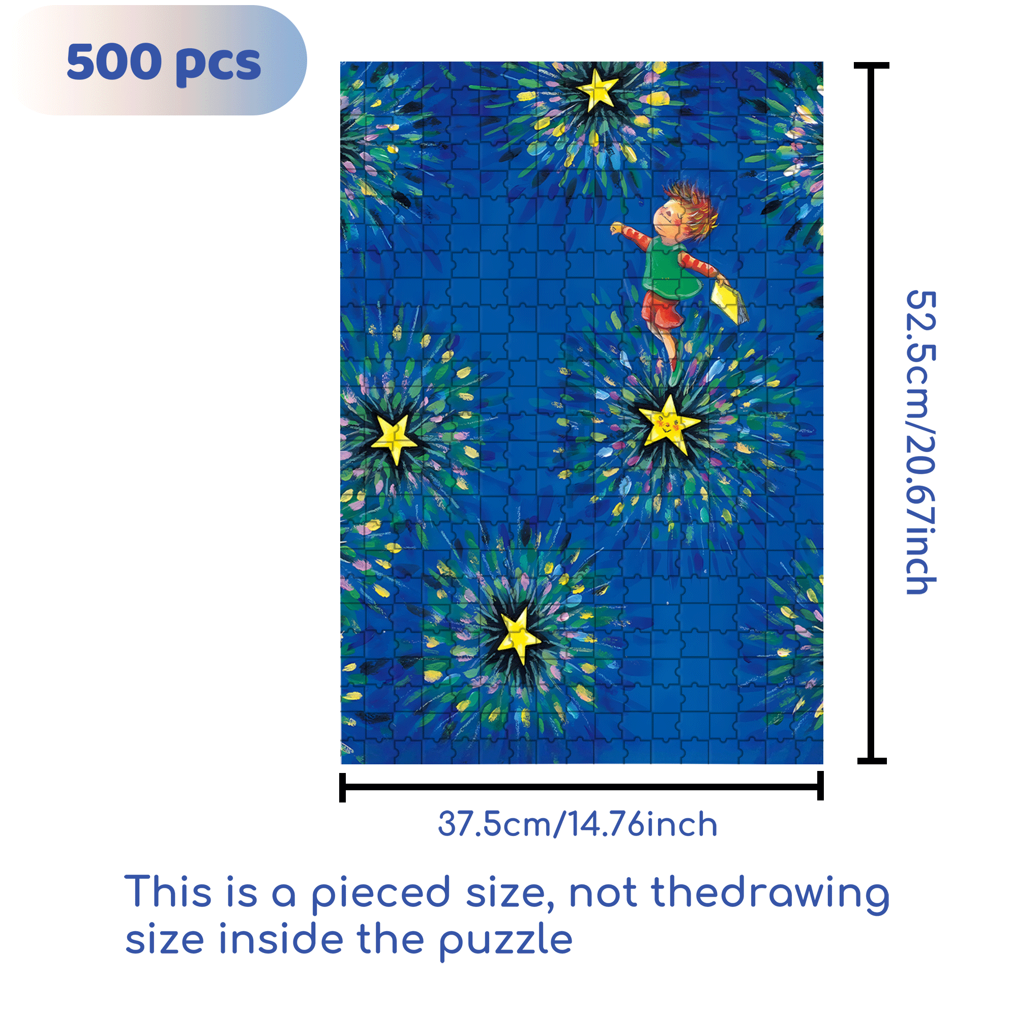 Make A Wish Upon The Stars 500pcs/1000pcs Jigsaw Puzzle, Scratch-Resistant, Interactive Family Game & Brain-Boosting DIY Decor, Perfect for Halloween, Christmas & New Year Gifts, Family Puzzle Game