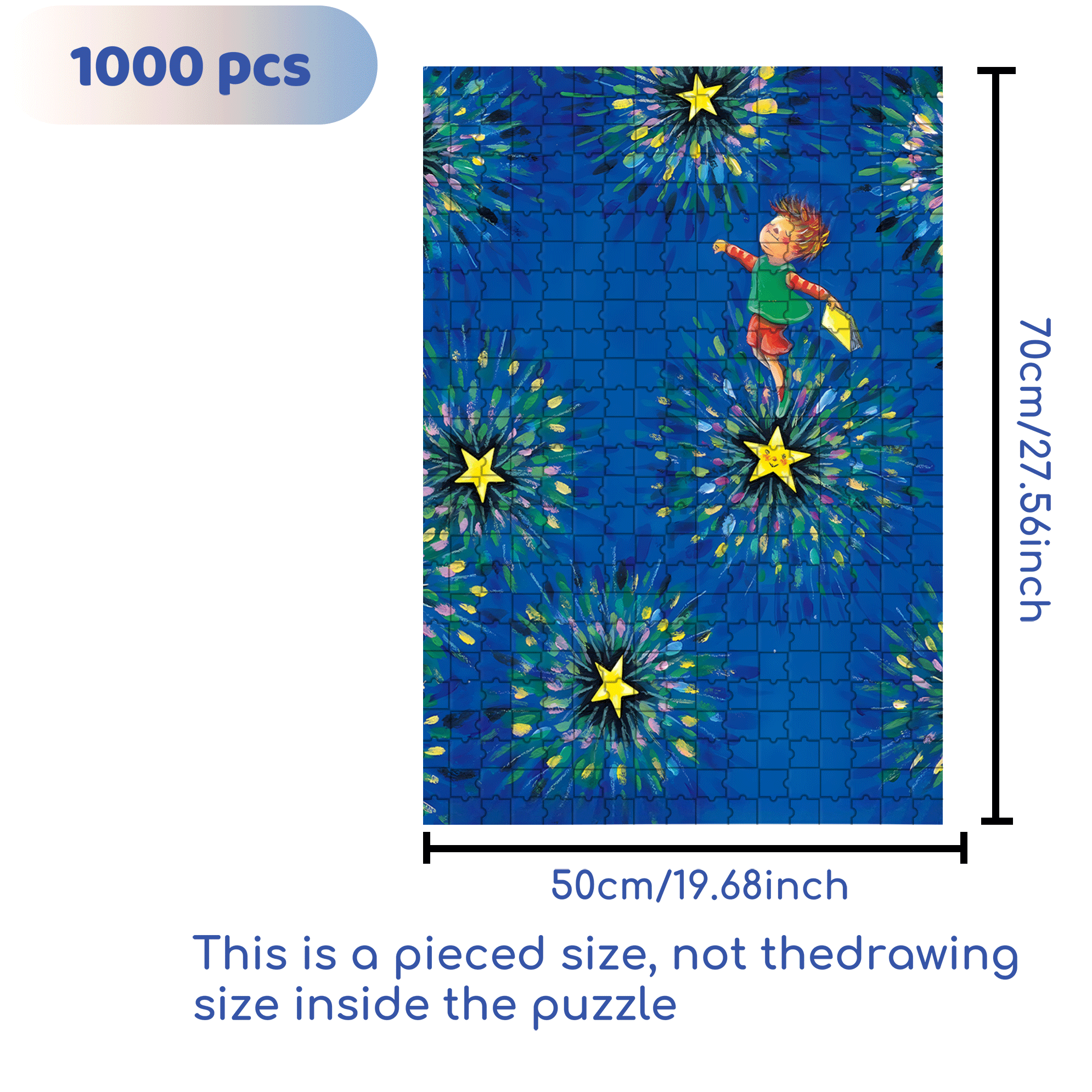 Make A Wish Upon The Stars 500pcs/1000pcs Jigsaw Puzzle, Scratch-Resistant, Interactive Family Game & Brain-Boosting DIY Decor, Perfect for Halloween, Christmas & New Year Gifts, Family Puzzle Game