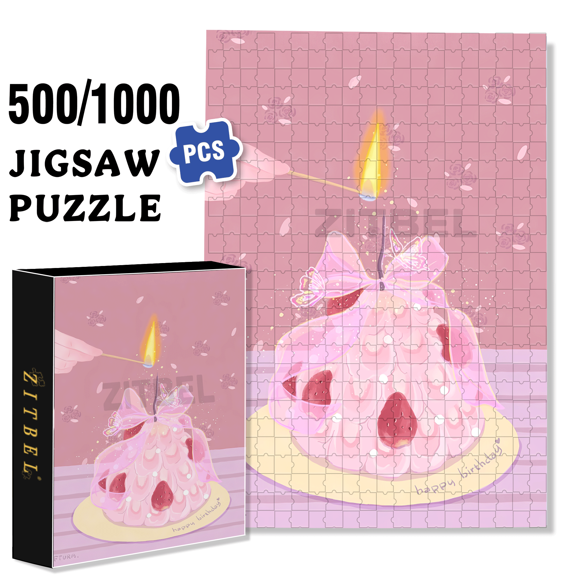 Make a wish! Darling 500pcs/1000pcs Jigsaw Puzzle, Scratch-Resistant, Interactive Family Game & Brain-Boosting DIY Decor, Perfect for Halloween, Christmas & New Year Gifts, Family Puzzle Game