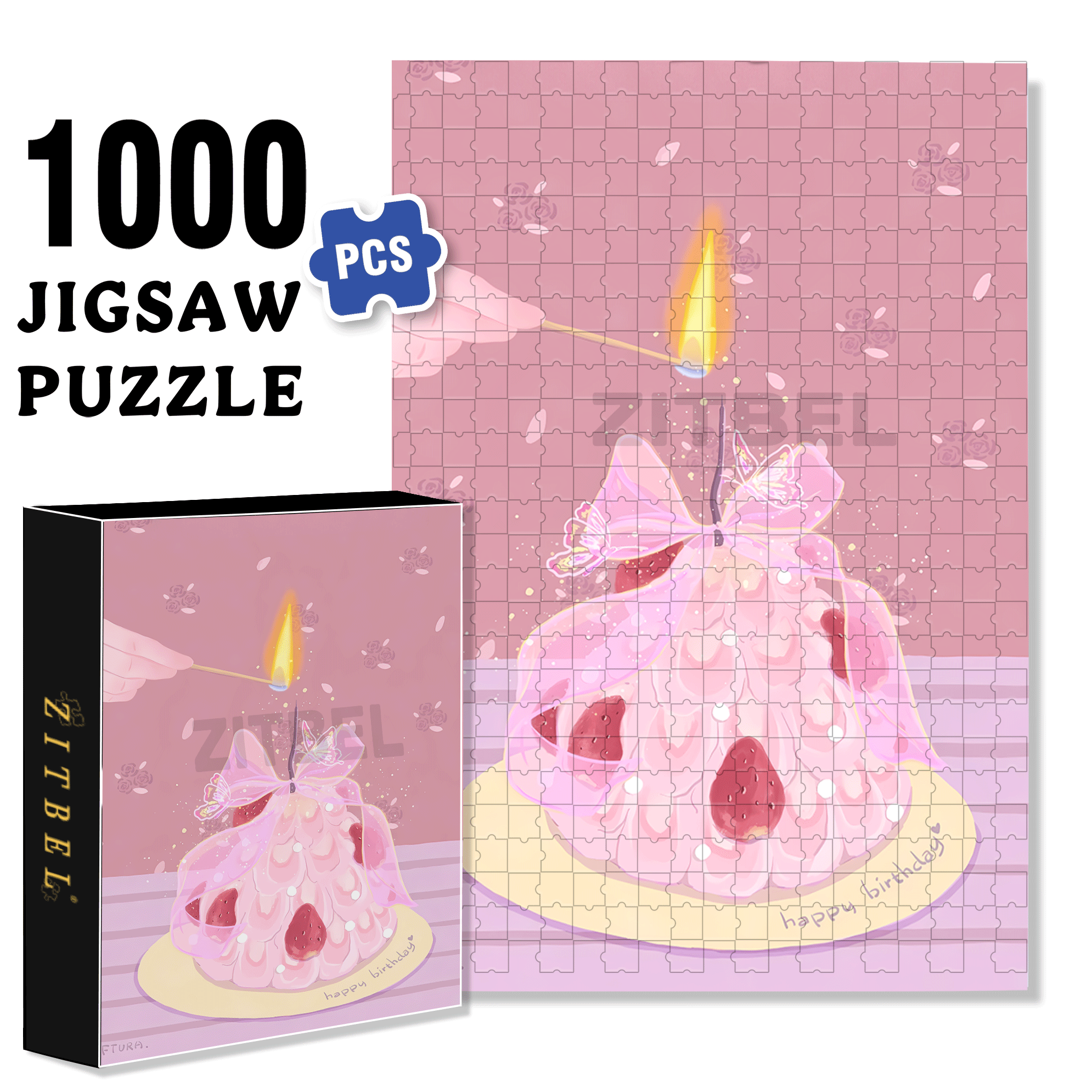 Make a wish! Darling 500pcs/1000pcs Jigsaw Puzzle, Scratch-Resistant, Interactive Family Game & Brain-Boosting DIY Decor, Perfect for Halloween, Christmas & New Year Gifts, Family Puzzle Game