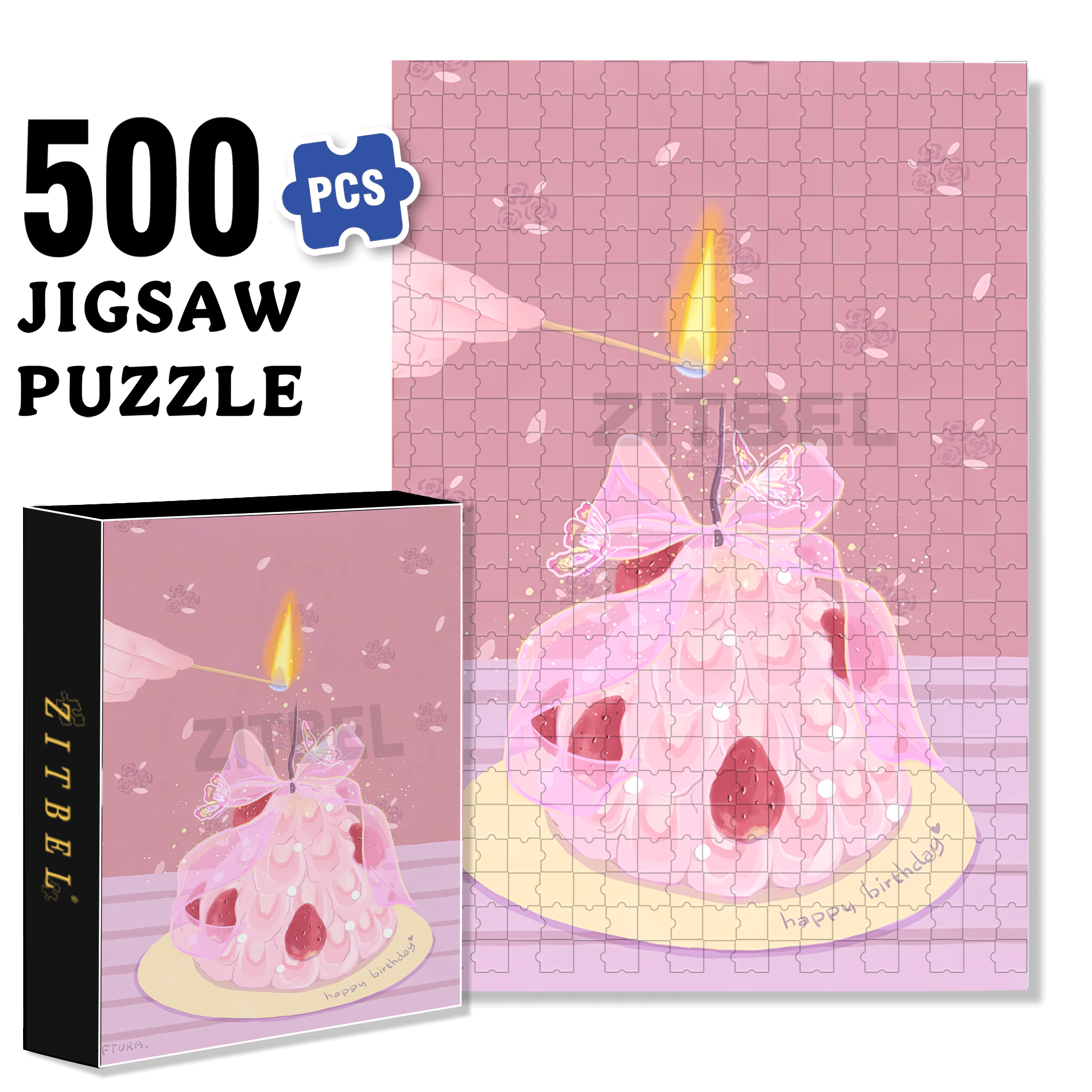 Make a wish! Darling 500pcs/1000pcs Jigsaw Puzzle, Scratch-Resistant, Interactive Family Game & Brain-Boosting DIY Decor, Perfect for Halloween, Christmas & New Year Gifts, Family Puzzle Game