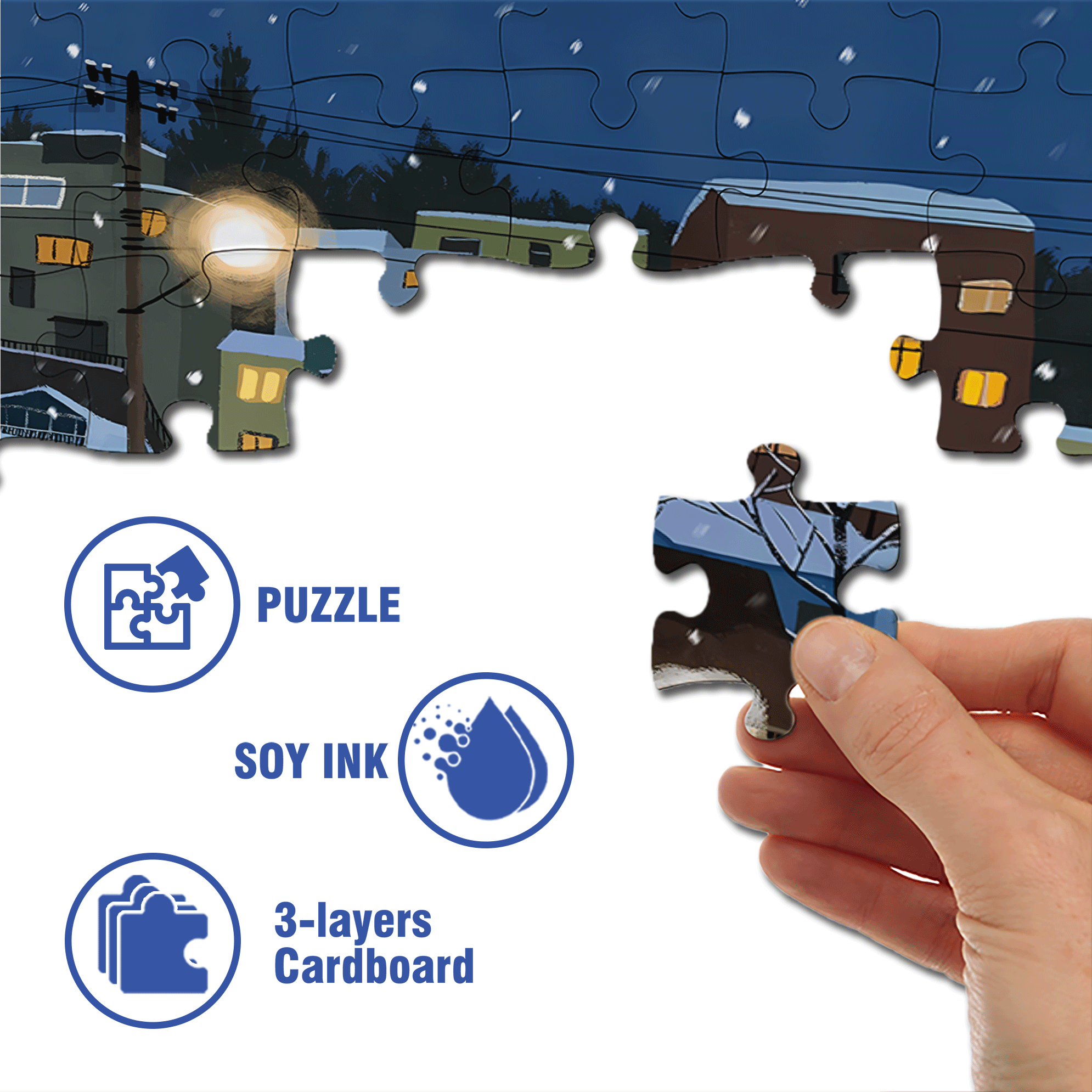 Midnight Diner 500pcs/1000pcs Jigsaw Puzzle, Scratch-Resistant, Interactive Family Game & Brain-Boosting DIY Decor, Perfect for Halloween, Christmas & New Year Gifts, Family Puzzle Game