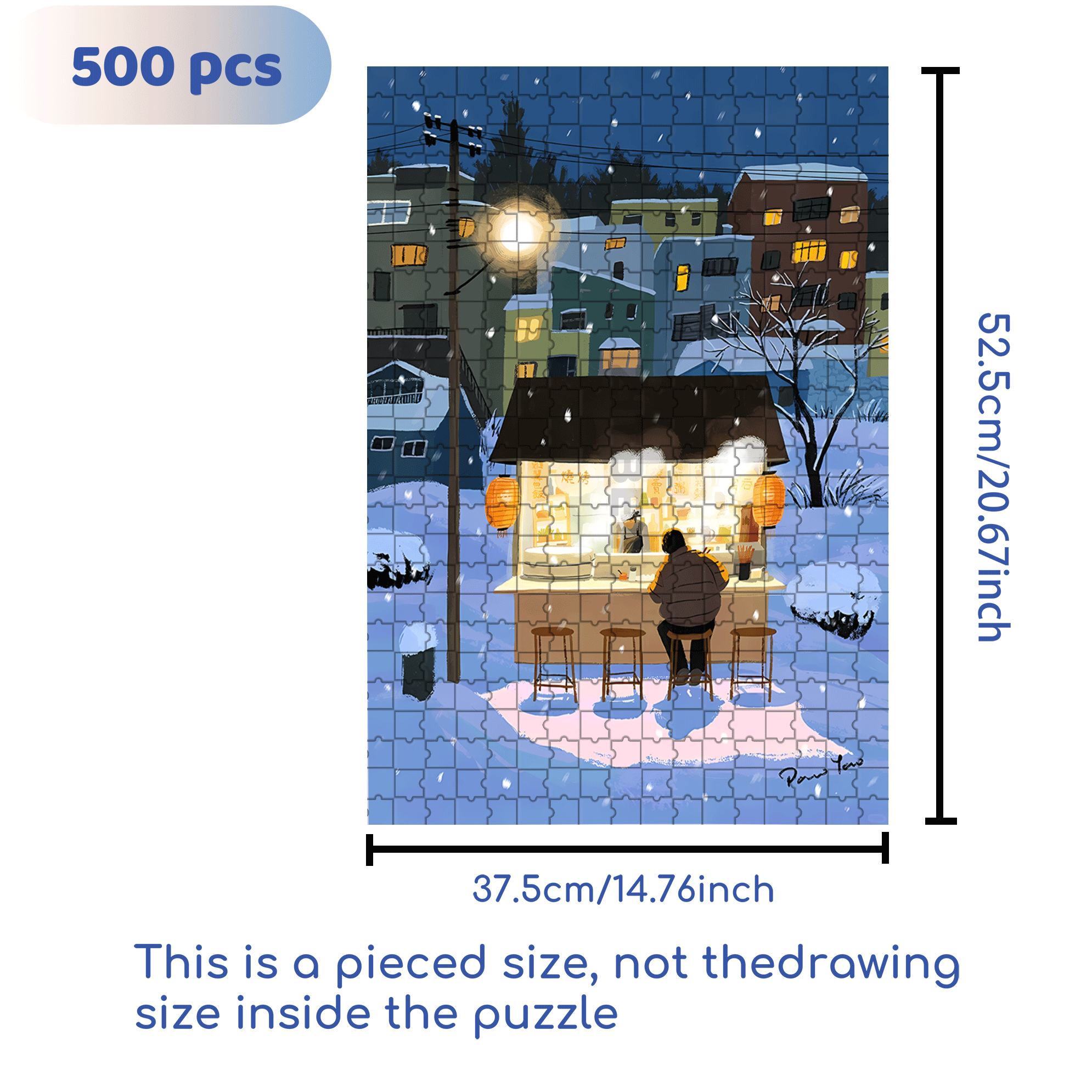 Midnight Diner 500pcs/1000pcs Jigsaw Puzzle, Scratch-Resistant, Interactive Family Game & Brain-Boosting DIY Decor, Perfect for Halloween, Christmas & New Year Gifts, Family Puzzle Game