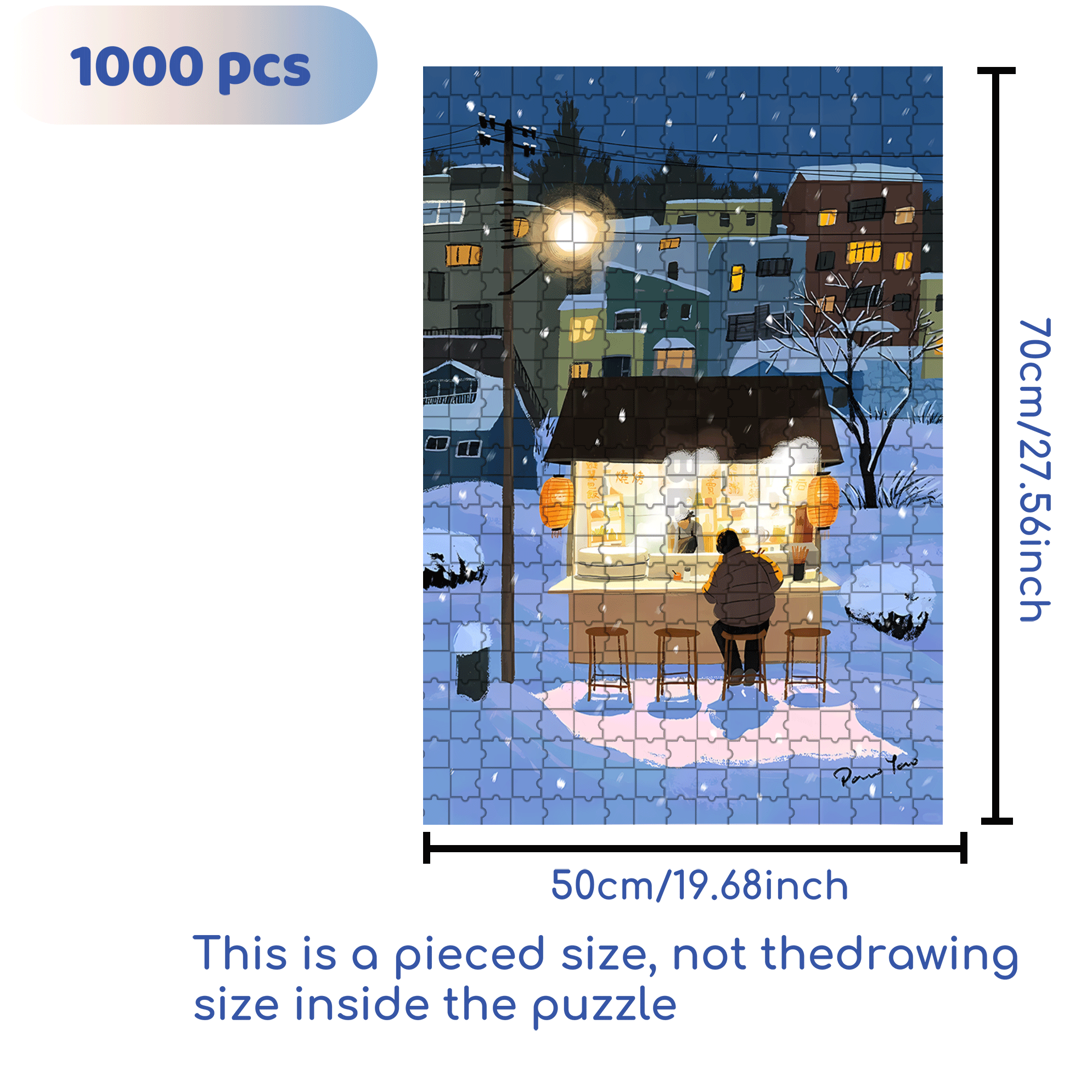 Midnight Diner 500pcs/1000pcs Jigsaw Puzzle, Scratch-Resistant, Interactive Family Game & Brain-Boosting DIY Decor, Perfect for Halloween, Christmas & New Year Gifts, Family Puzzle Game