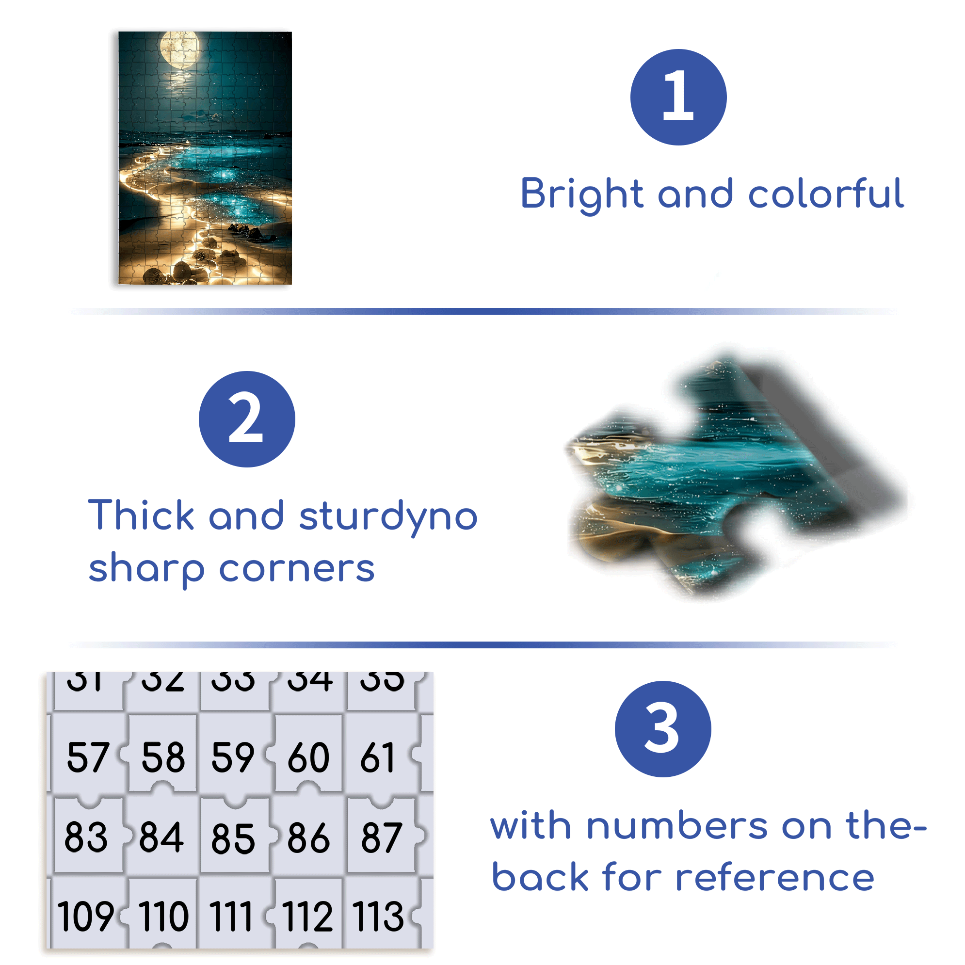Moonlit Silver Sand 500pcs/1000pcs Jigsaw Puzzle, Scratch-Resistant, Interactive Family Game & Brain-Boosting DIY Decor, Perfect for Halloween, Christmas & New Year Gifts, Family Puzzle Game