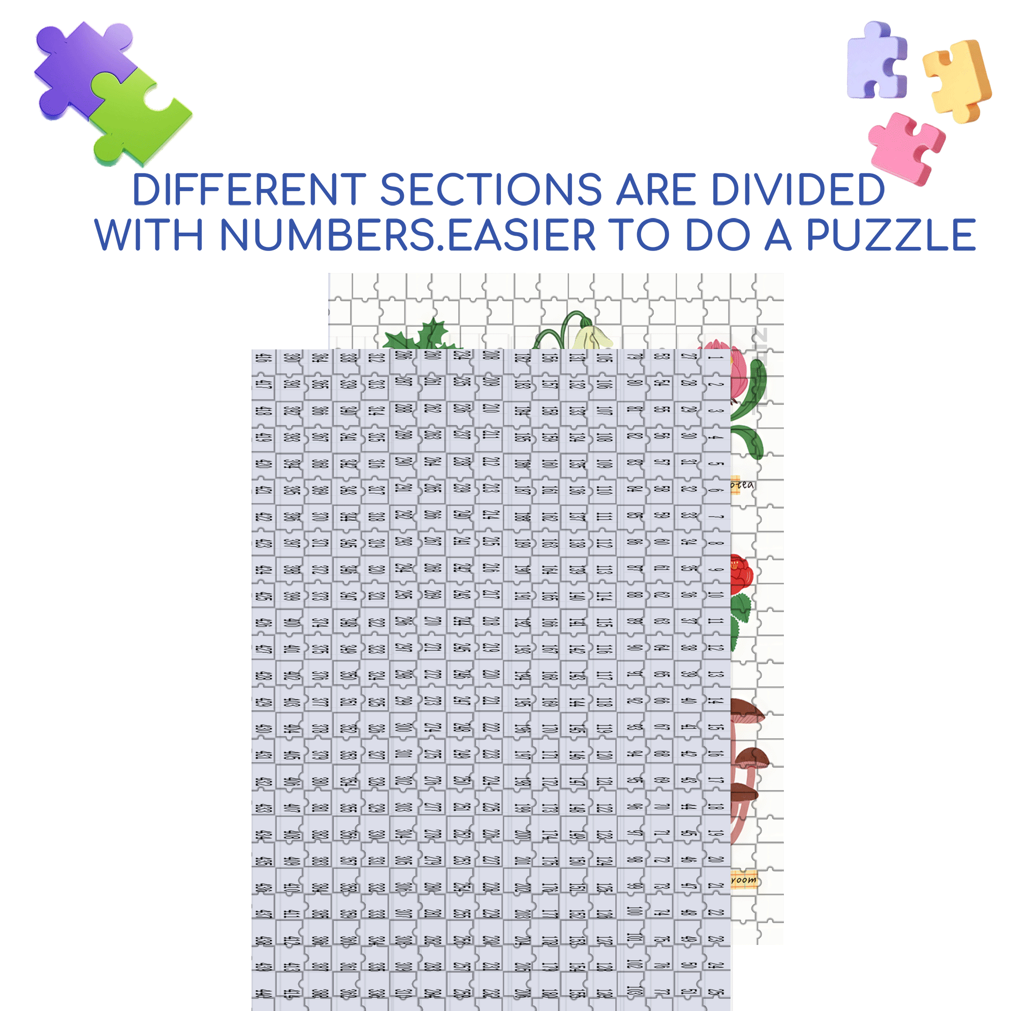 Plant Identification Guide 500pcs/1000pcs Jigsaw Puzzle, Scratch-Resistant, Interactive Family Game & Brain-Boosting DIY Decor, Perfect for Halloween, Christmas & New Year Gifts, Family Puzzle Game