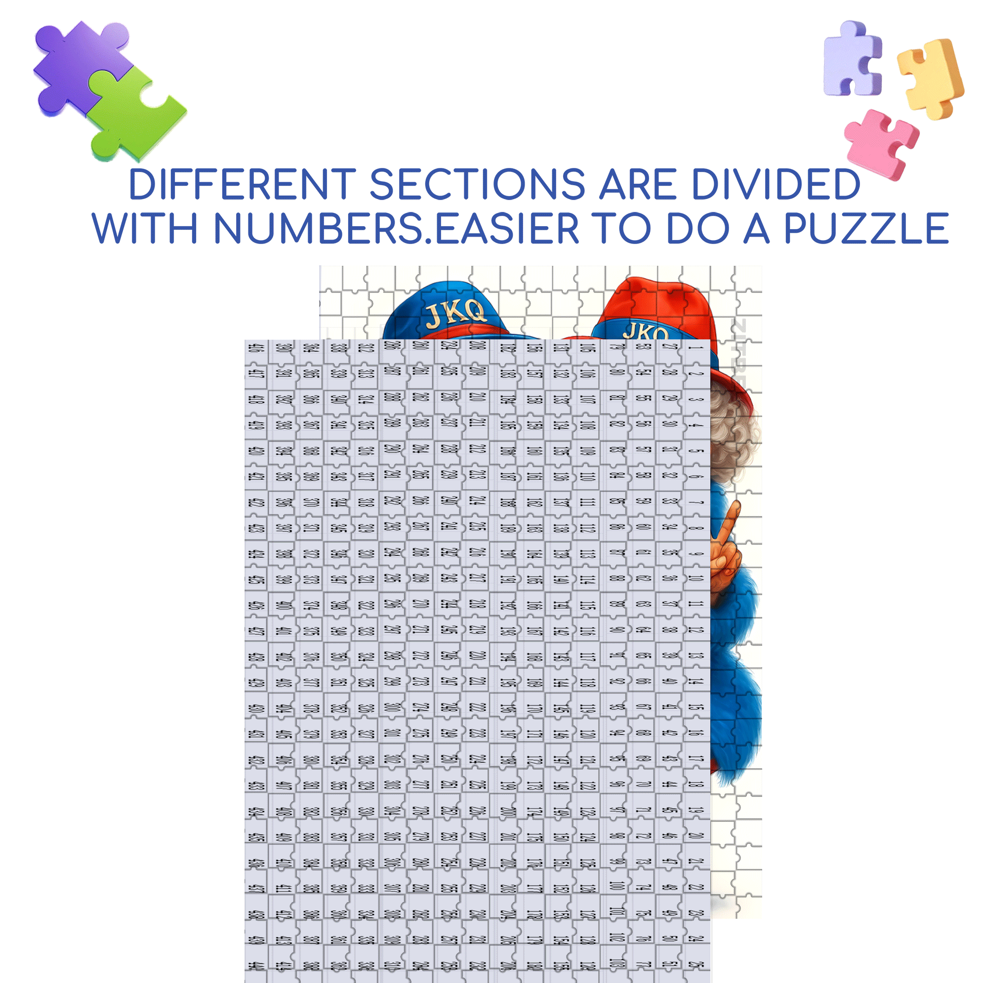 Red and Blue Old Friends Series 500pcs/1000pcs Jigsaw Puzzle, Scratch-Resistant, Interactive Family Game & Brain-Boosting DIY Decor, Perfect for Halloween, Christmas & New Year Gifts, Family Puzzle Game