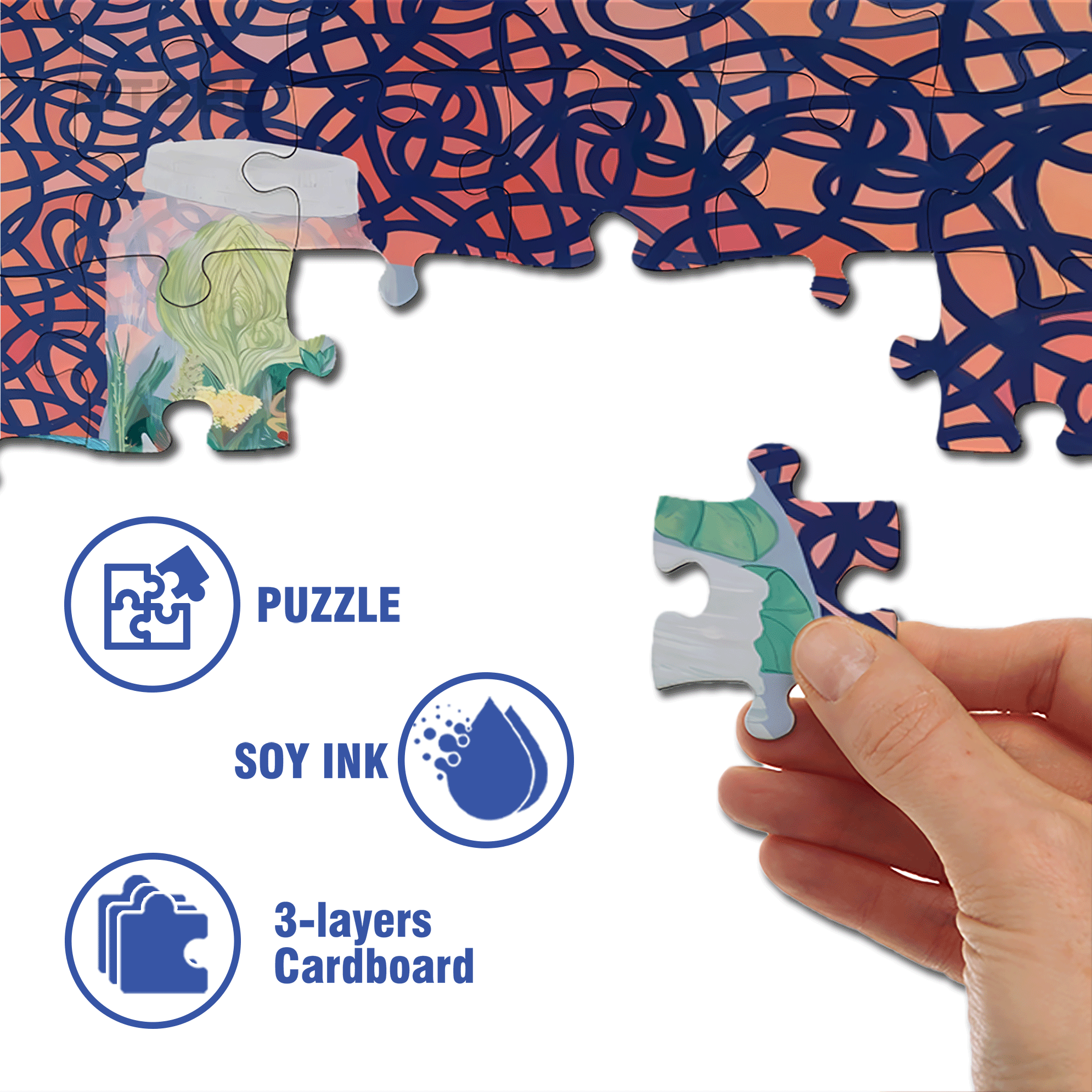 Secret World Within the Bottle 500pcs/1000pcs Jigsaw Puzzle, Scratch-Resistant, Interactive Family Game & Brain-Boosting DIY Decor, Perfect for Halloween, Christmas & New Year Gifts, Family Puzzle Game