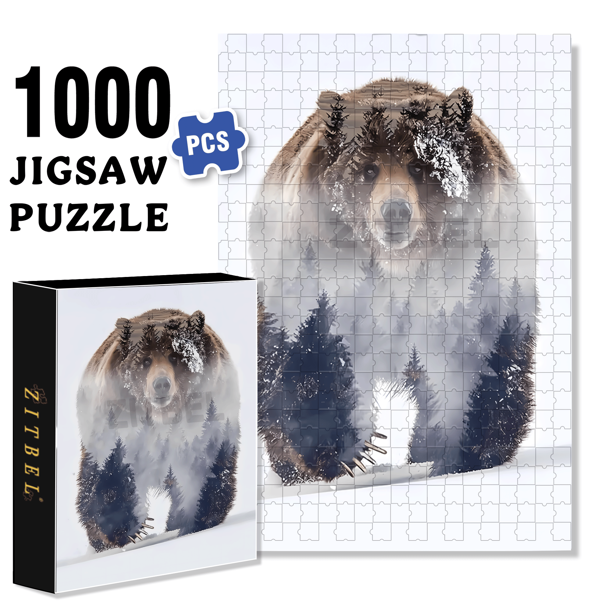 Snow Mountain Spirit 500pcs/1000pcs Jigsaw Puzzle, Scratch-Resistant, Interactive Family Game & Brain-Boosting DIY Decor, Perfect for Halloween, Christmas & New Year Gifts, Family Puzzle Game