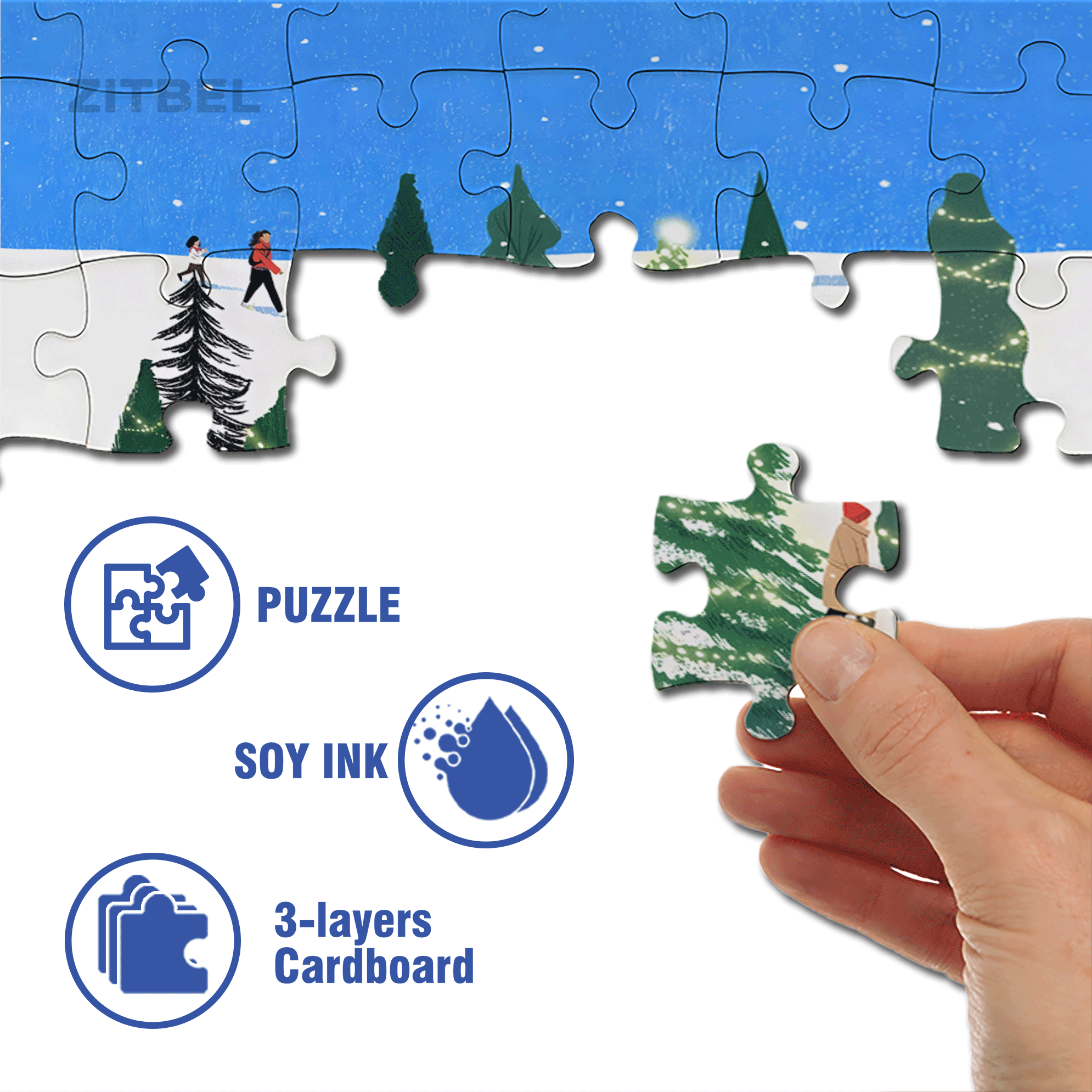 Snow Ridge Forest 500pcs/1000pcs Jigsaw Puzzle, Scratch-Resistant, Interactive Family Game & Brain-Boosting DIY Decor, Perfect for Halloween, Christmas & New Year Gifts, Family Puzzle Game