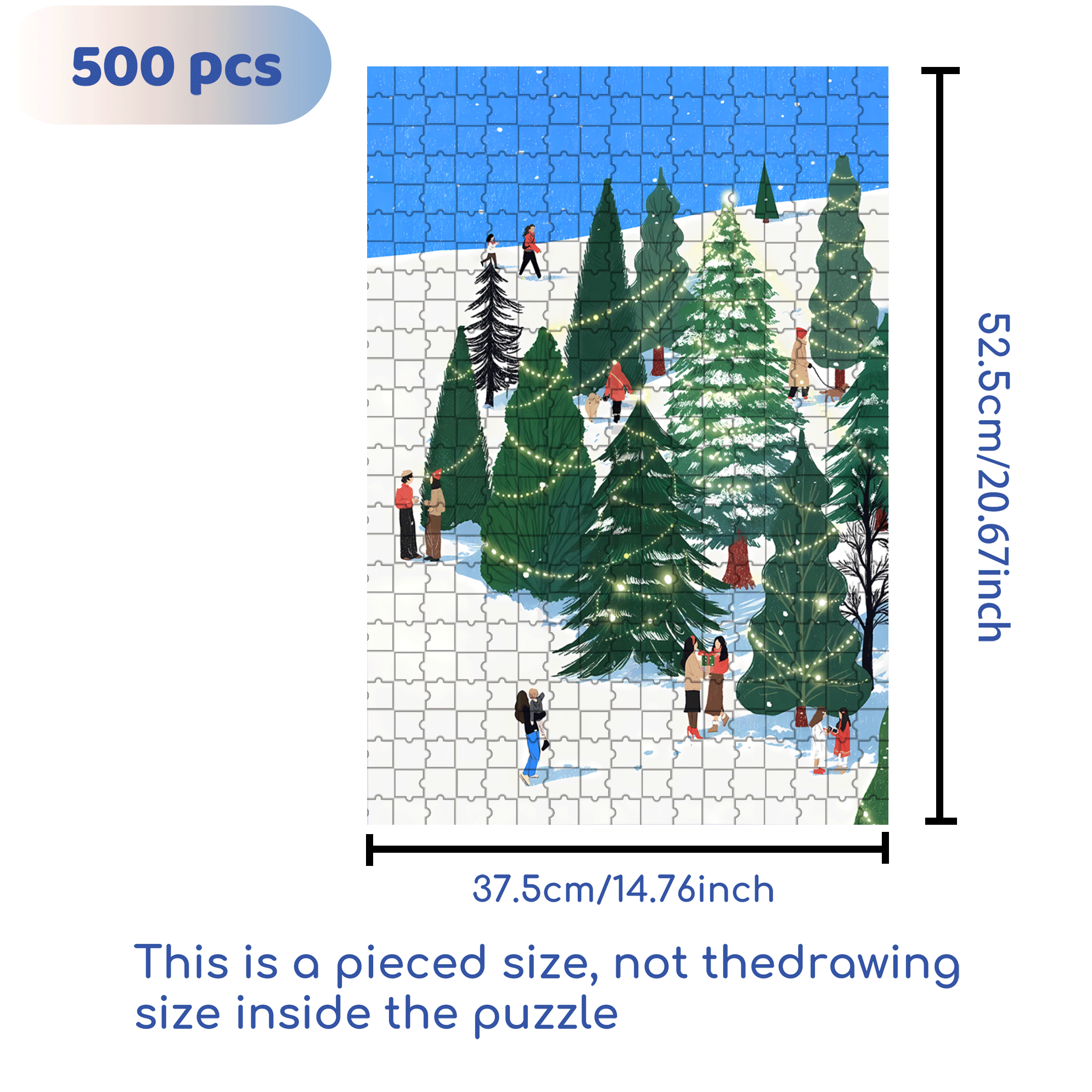 Snow Ridge Forest 500pcs/1000pcs Jigsaw Puzzle, Scratch-Resistant, Interactive Family Game & Brain-Boosting DIY Decor, Perfect for Halloween, Christmas & New Year Gifts, Family Puzzle Game