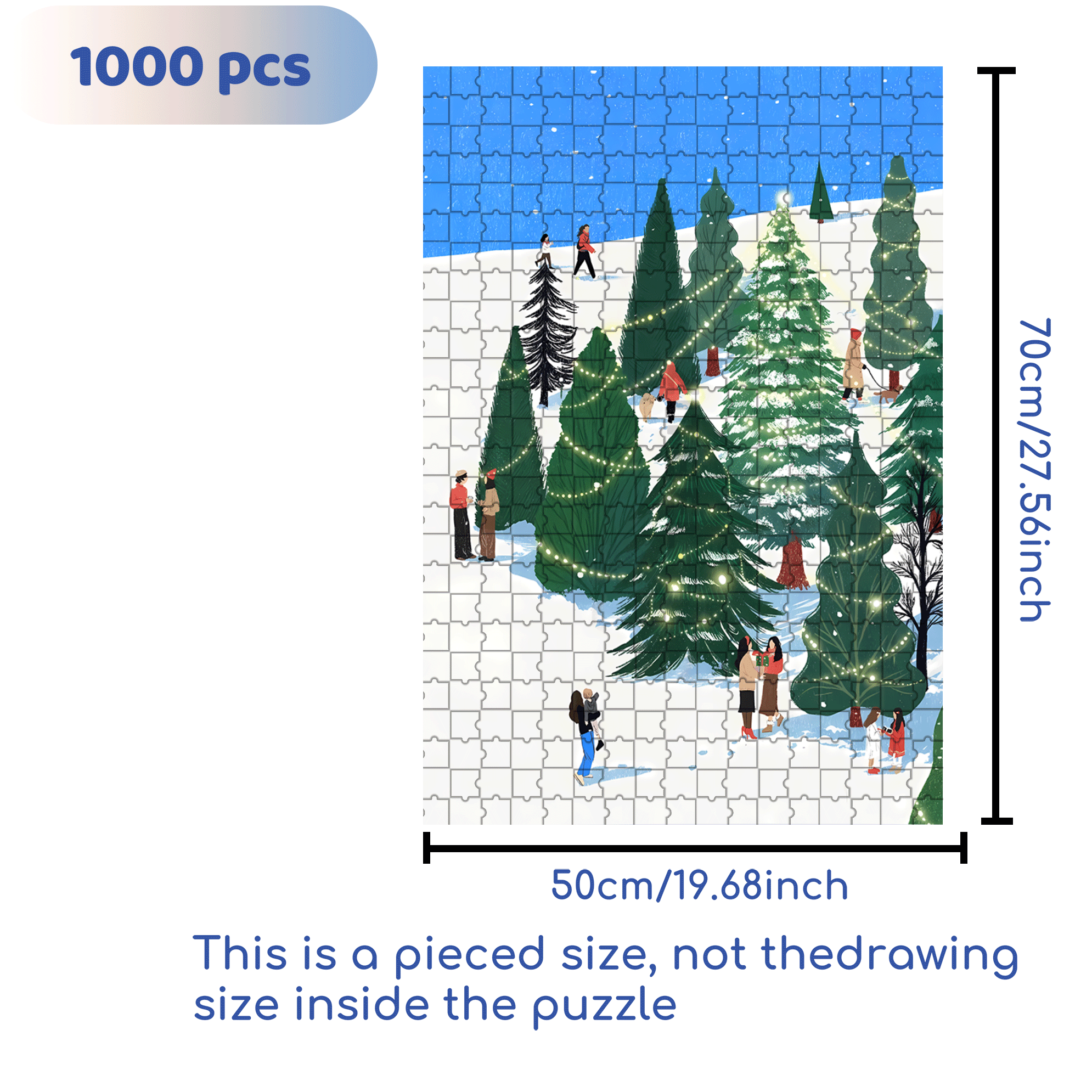 Snow Ridge Forest 500pcs/1000pcs Jigsaw Puzzle, Scratch-Resistant, Interactive Family Game & Brain-Boosting DIY Decor, Perfect for Halloween, Christmas & New Year Gifts, Family Puzzle Game