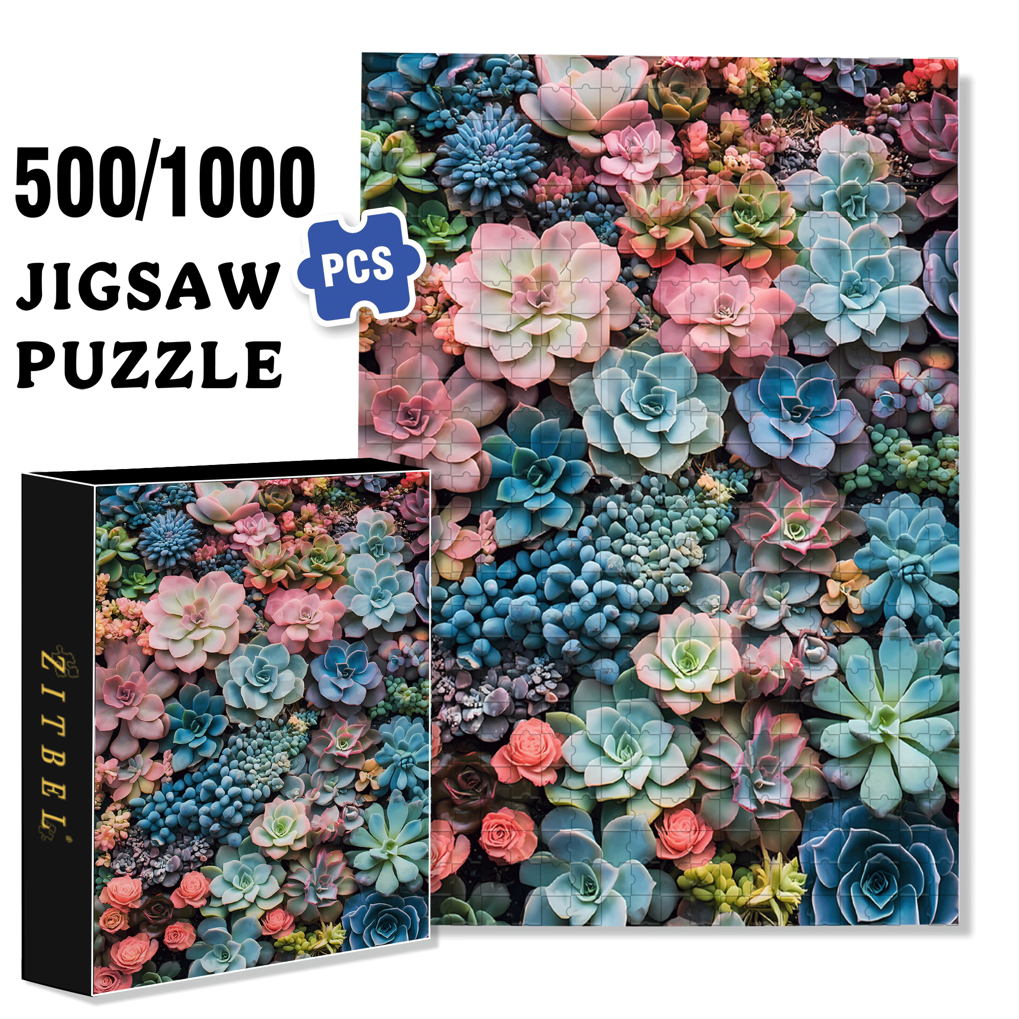 Springtime Gowns and Fabrics 500pcs/1000pcs Jigsaw Puzzle, Scratch-Resistant, Interactive Family Game & Brain-Boosting DIY Decor, Perfect for Halloween, Christmas & New Year Gifts, Family Puzzle Game