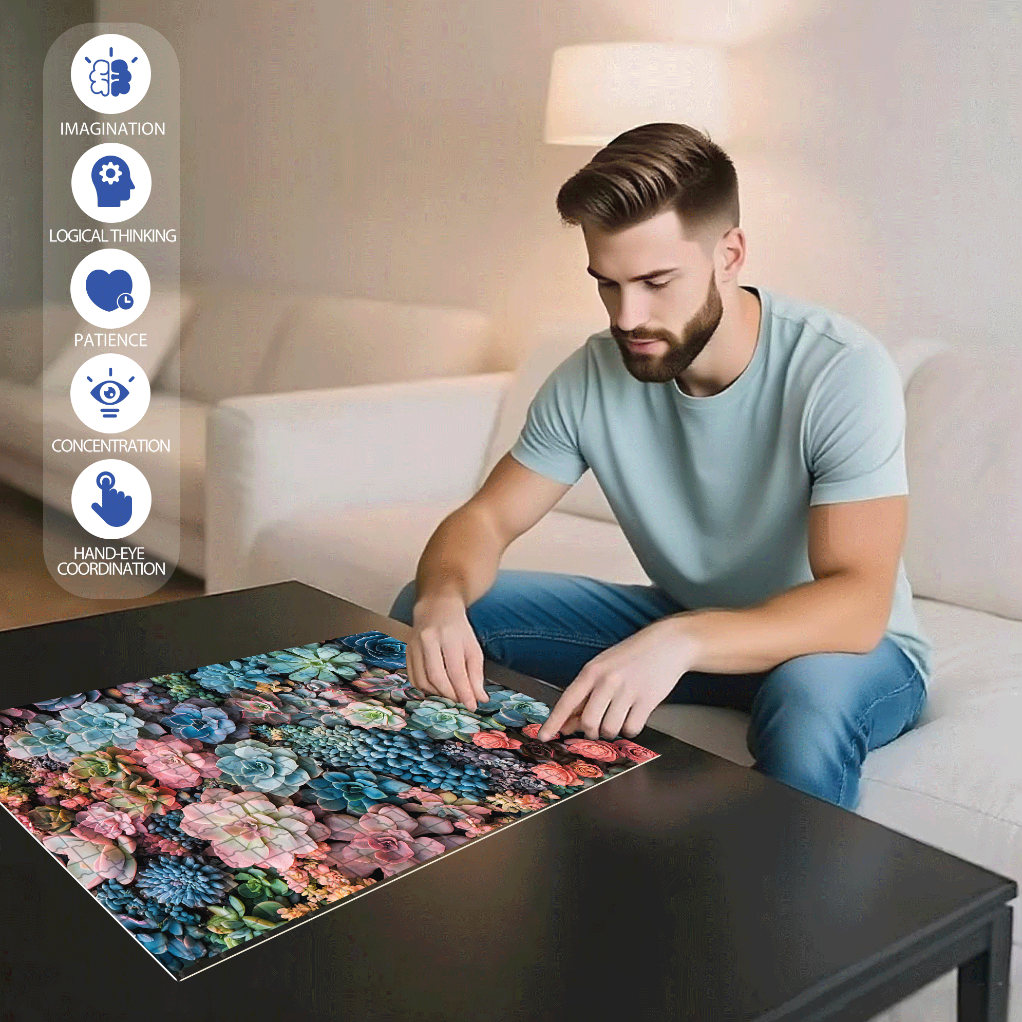 Springtime Gowns and Fabrics 500pcs/1000pcs Jigsaw Puzzle, Scratch-Resistant, Interactive Family Game & Brain-Boosting DIY Decor, Perfect for Halloween, Christmas & New Year Gifts, Family Puzzle Game