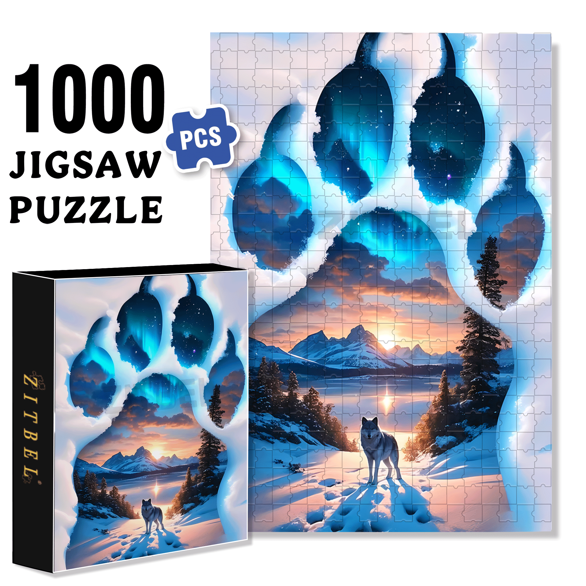 The Aurora Within The Claw Marks 500pcs/1000pcs Jigsaw Puzzle, Scratch-Resistant, Interactive Family Game & Brain-Boosting DIY Decor, Perfect for Halloween, Christmas & New Year Gifts, Family Puzzle Game