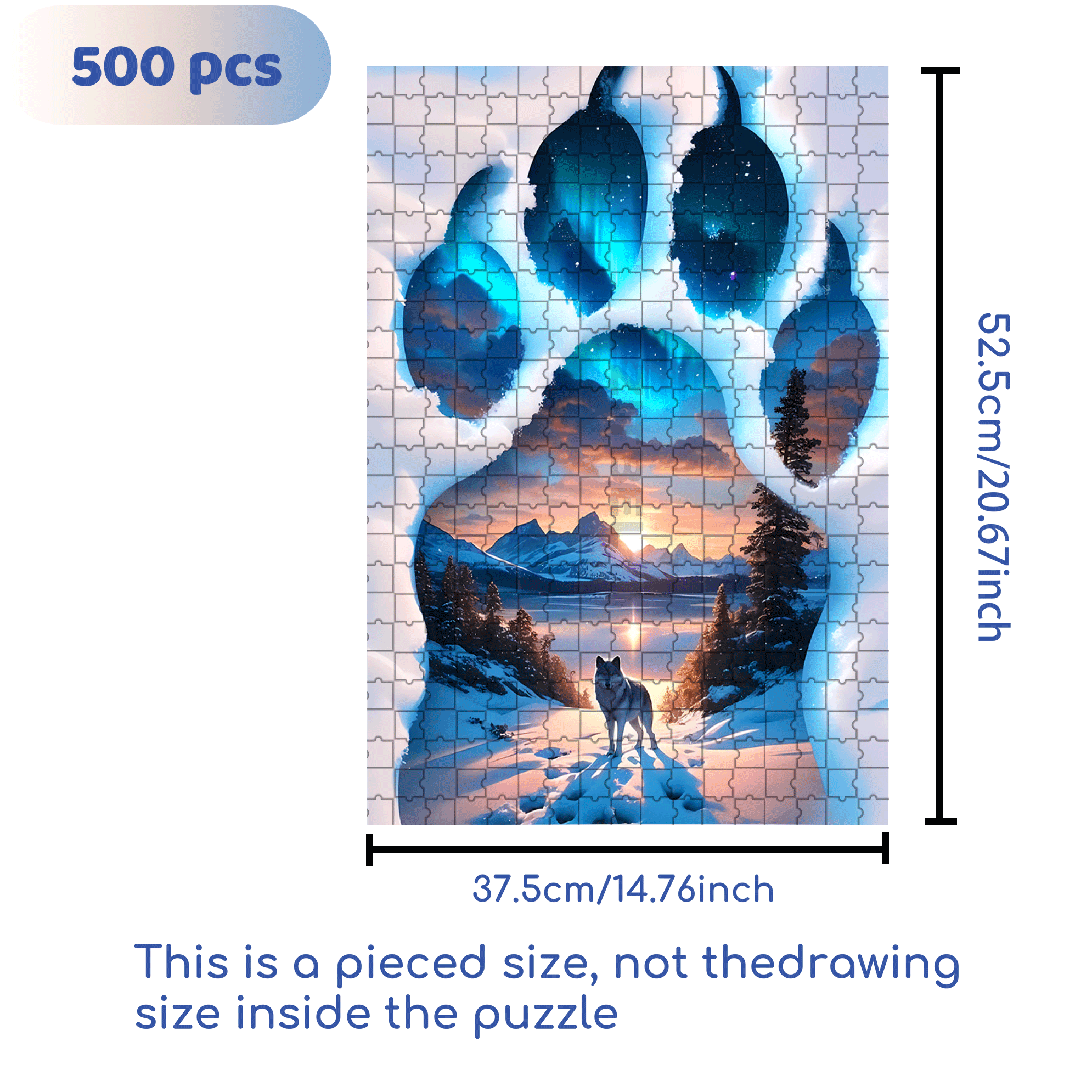 The Aurora Within The Claw Marks 500pcs/1000pcs Jigsaw Puzzle, Scratch-Resistant, Interactive Family Game & Brain-Boosting DIY Decor, Perfect for Halloween, Christmas & New Year Gifts, Family Puzzle Game