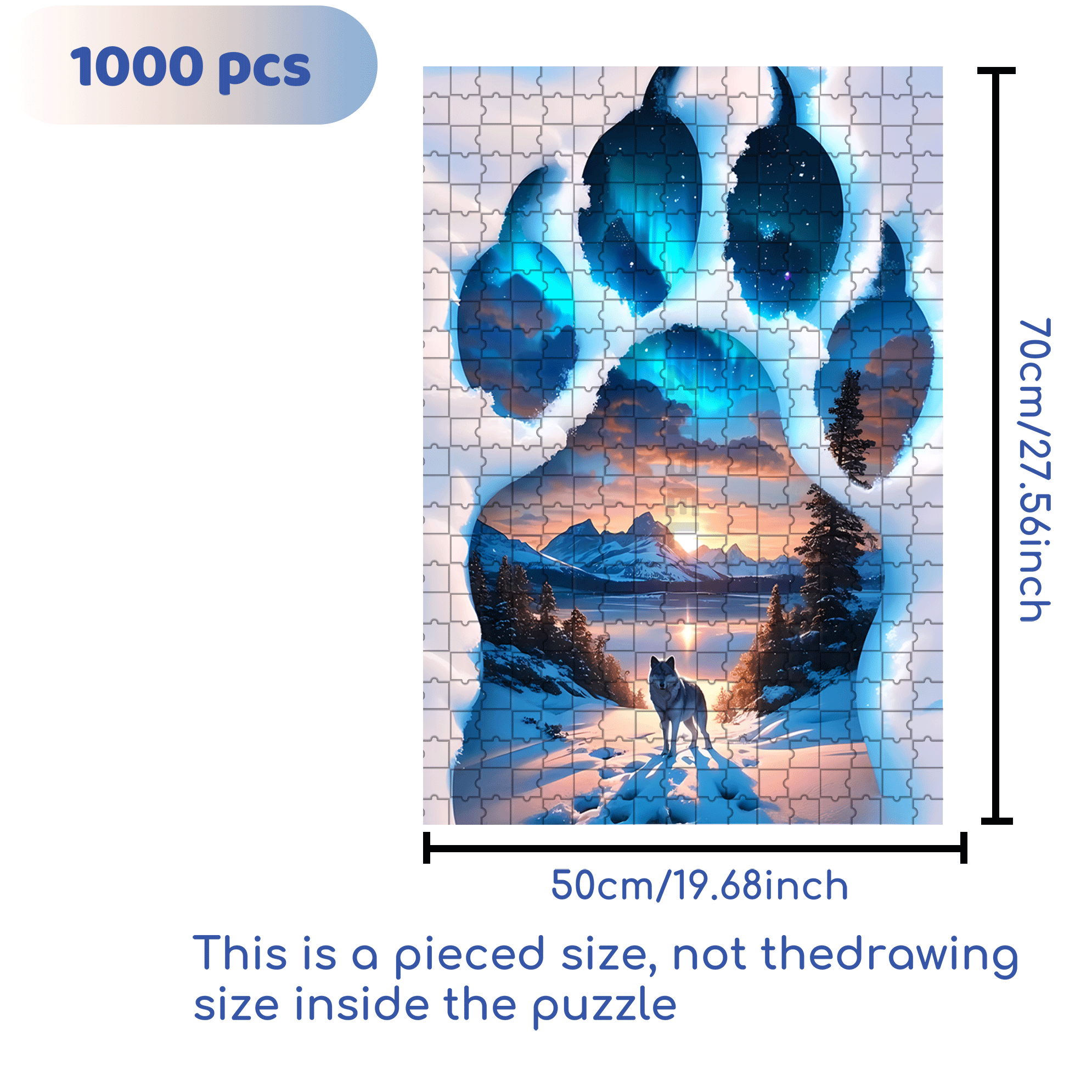 The Aurora Within The Claw Marks 500pcs/1000pcs Jigsaw Puzzle, Scratch-Resistant, Interactive Family Game & Brain-Boosting DIY Decor, Perfect for Halloween, Christmas & New Year Gifts, Family Puzzle Game