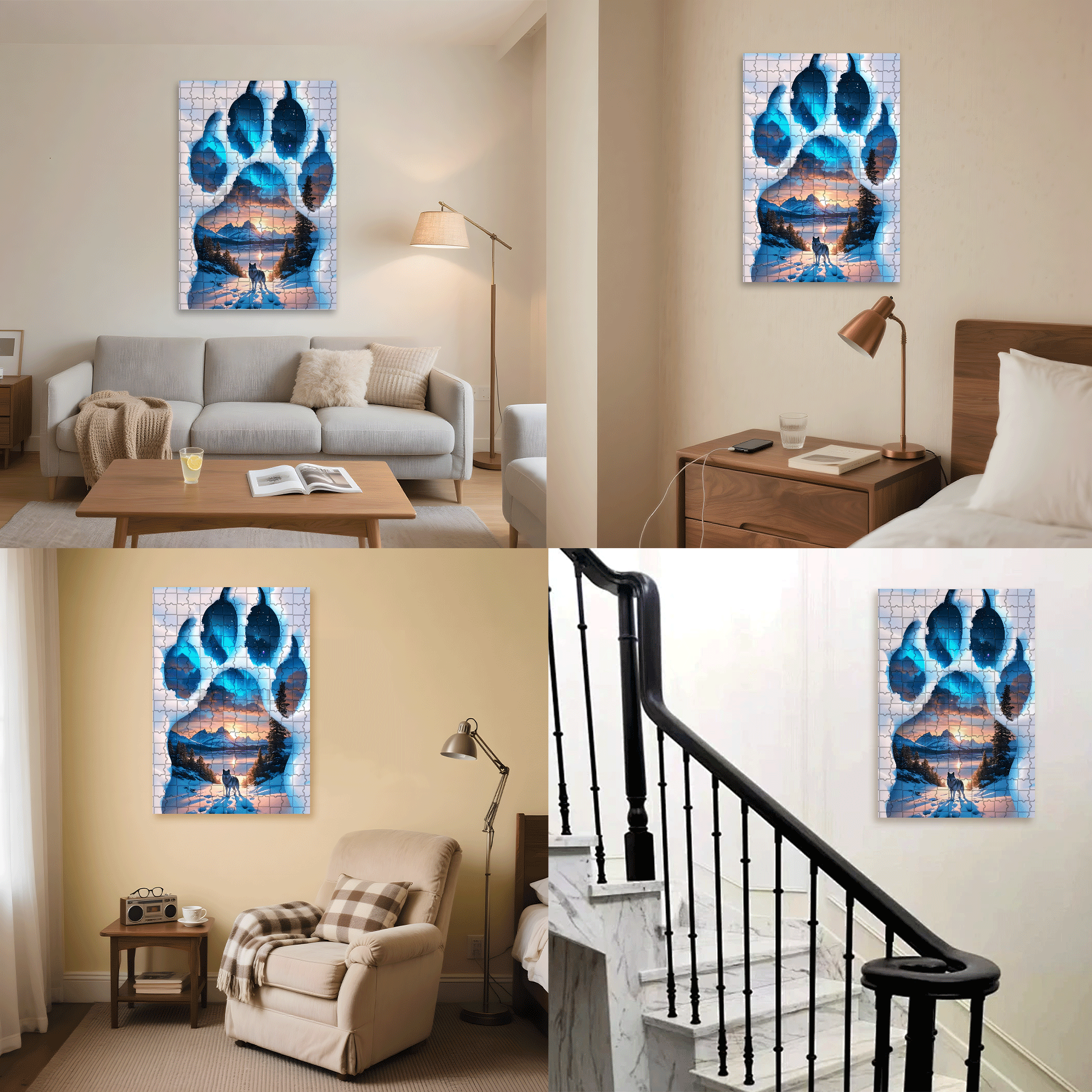The Aurora Within The Claw Marks 500pcs/1000pcs Jigsaw Puzzle, Scratch-Resistant, Interactive Family Game & Brain-Boosting DIY Decor, Perfect for Halloween, Christmas & New Year Gifts, Family Puzzle Game