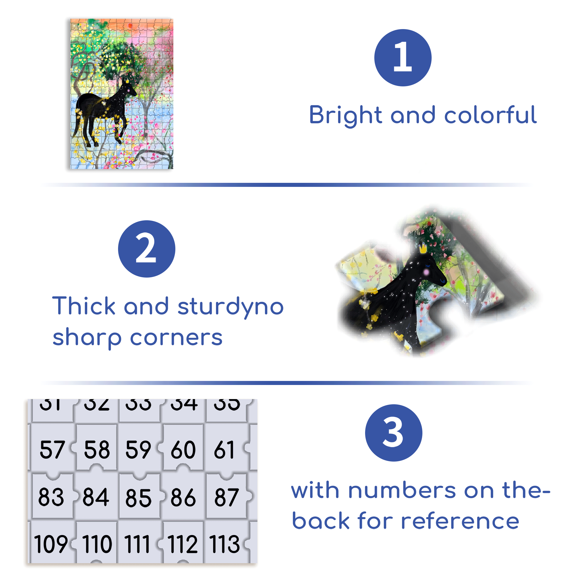 The Black Steed 500pcs/1000pcs Jigsaw Puzzle, Scratch-Resistant, Interactive Family Game & Brain-Boosting DIY Decor, Perfect for Halloween, Christmas & New Year Gifts, Family Puzzle Game