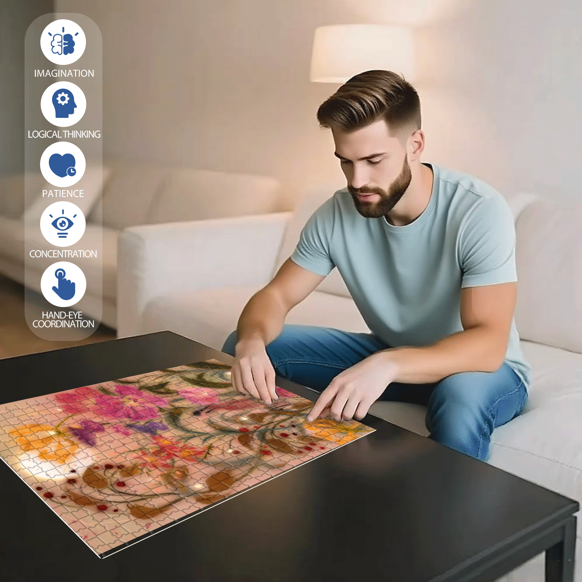 The Dance of Autumn 500pcs/1000pcs Jigsaw Puzzle, Scratch-Resistant, Interactive Family Game & Brain-Boosting DIY Decor, Perfect for Halloween, Christmas & New Year Gifts, Family Puzzle Game