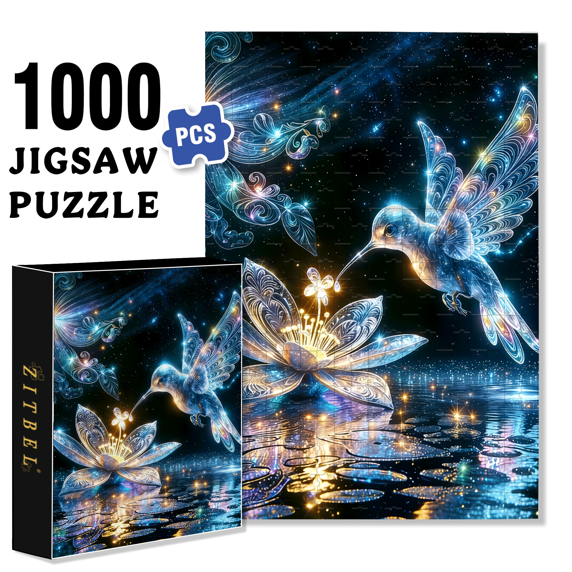 The Kiss of Stardust 500pcs/1000pcs Jigsaw Puzzle, Scratch-Resistant, Interactive Family Game & Brain-Boosting DIY Decor, Perfect for Halloween, Christmas & New Year Gifts, Family Puzzle Game