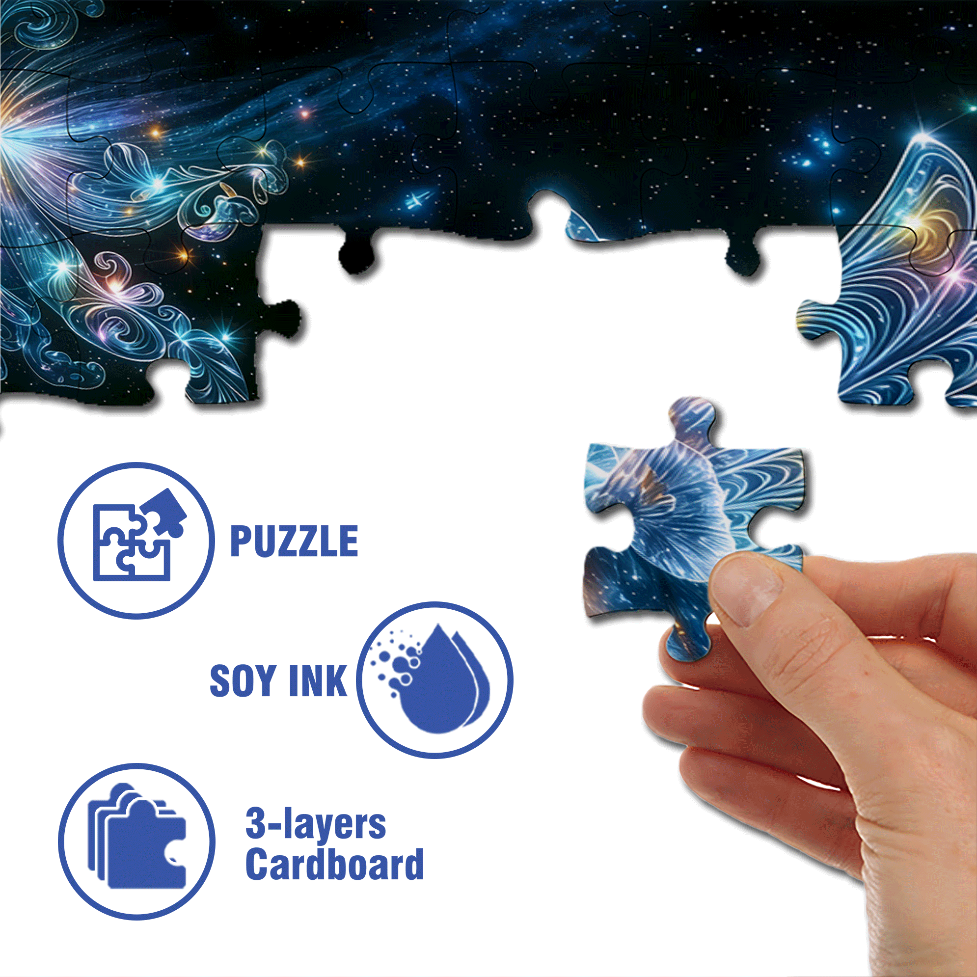 The Kiss of Stardust 500pcs/1000pcs Jigsaw Puzzle, Scratch-Resistant, Interactive Family Game & Brain-Boosting DIY Decor, Perfect for Halloween, Christmas & New Year Gifts, Family Puzzle Game
