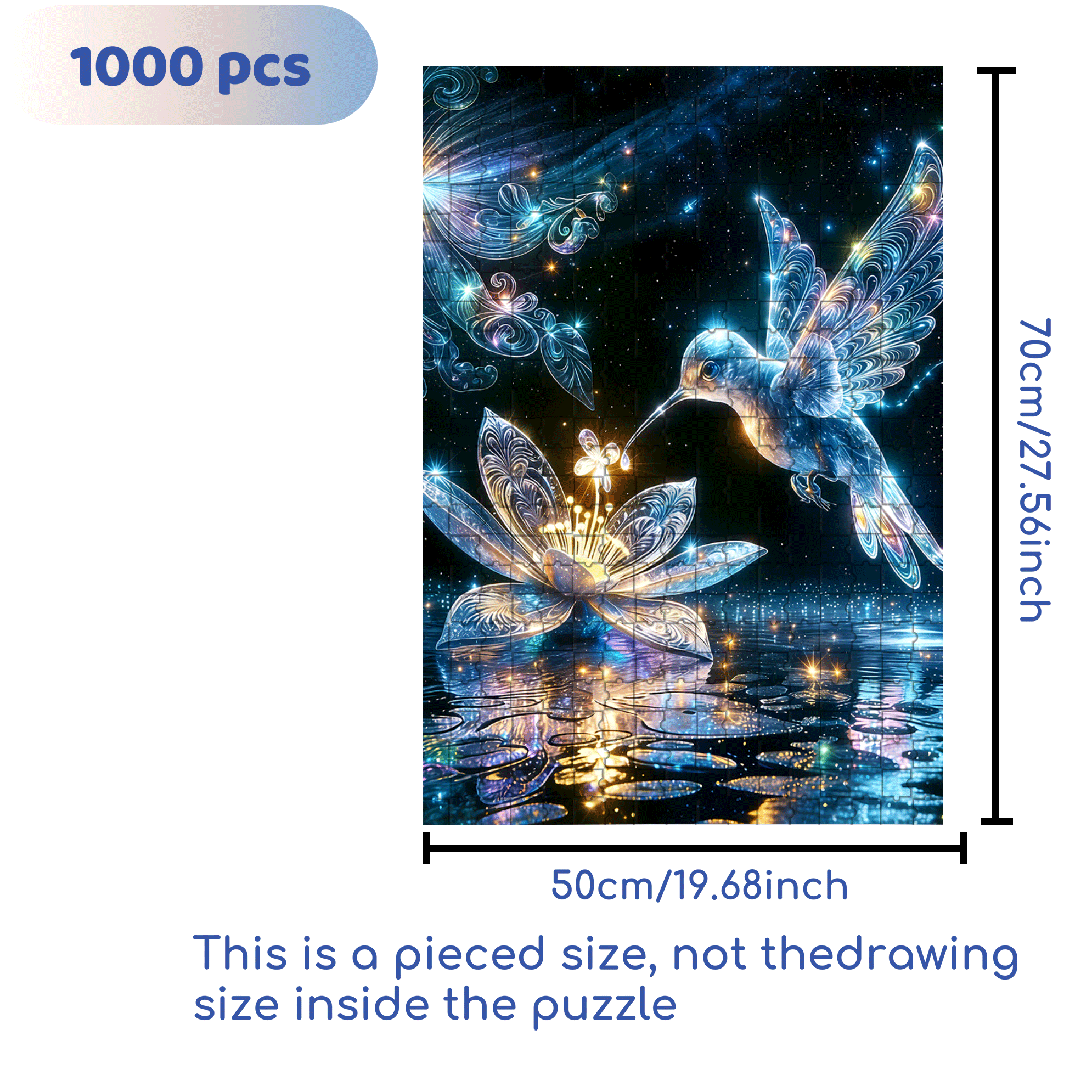 The Kiss of Stardust 500pcs/1000pcs Jigsaw Puzzle, Scratch-Resistant, Interactive Family Game & Brain-Boosting DIY Decor, Perfect for Halloween, Christmas & New Year Gifts, Family Puzzle Game