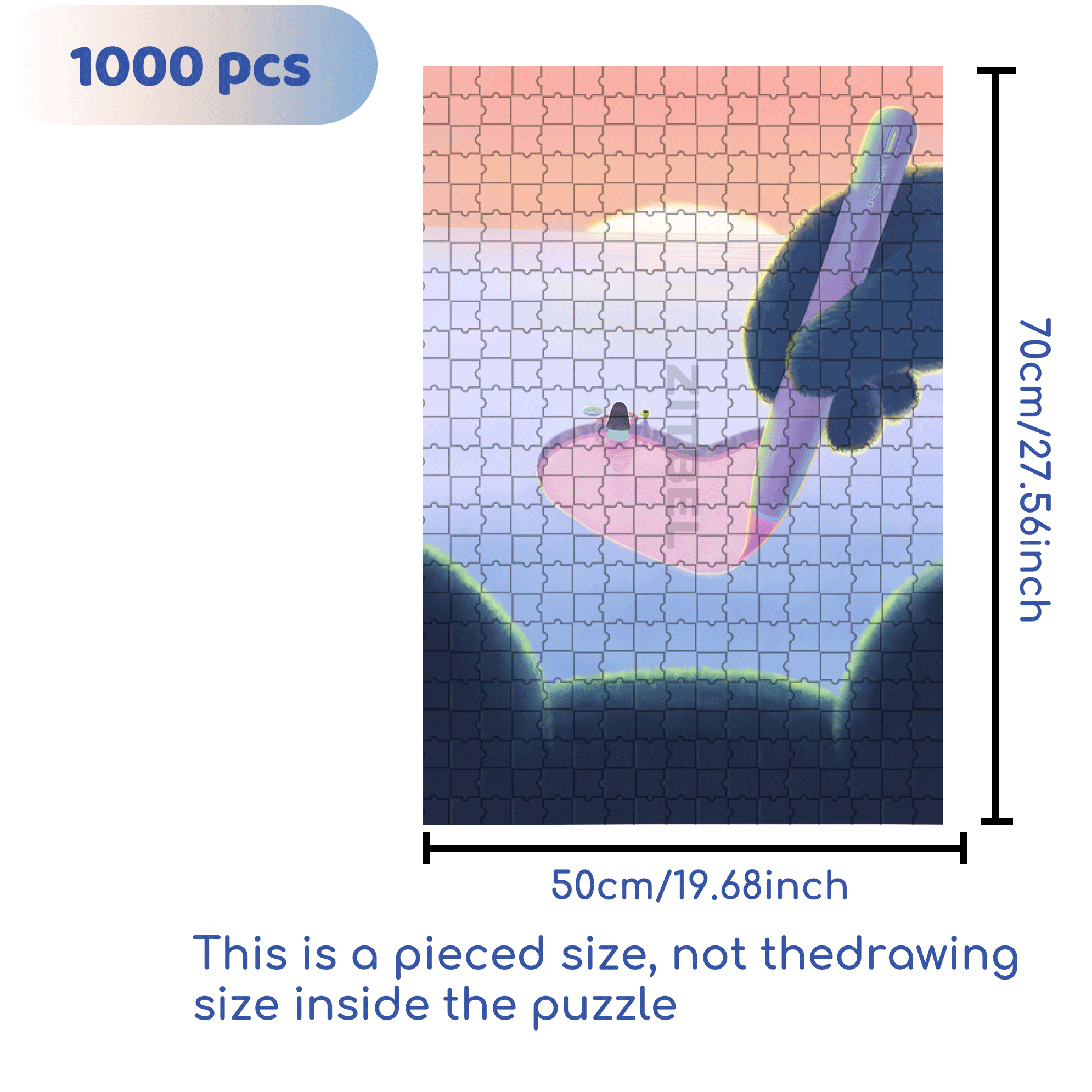 The Painting of the Heart 500pcs/1000pcs Jigsaw Puzzle, Scratch-Resistant, Interactive Family Game & Brain-Boosting DIY Decor, Perfect for Halloween, Christmas & New Year Gifts, Family Puzzle Game