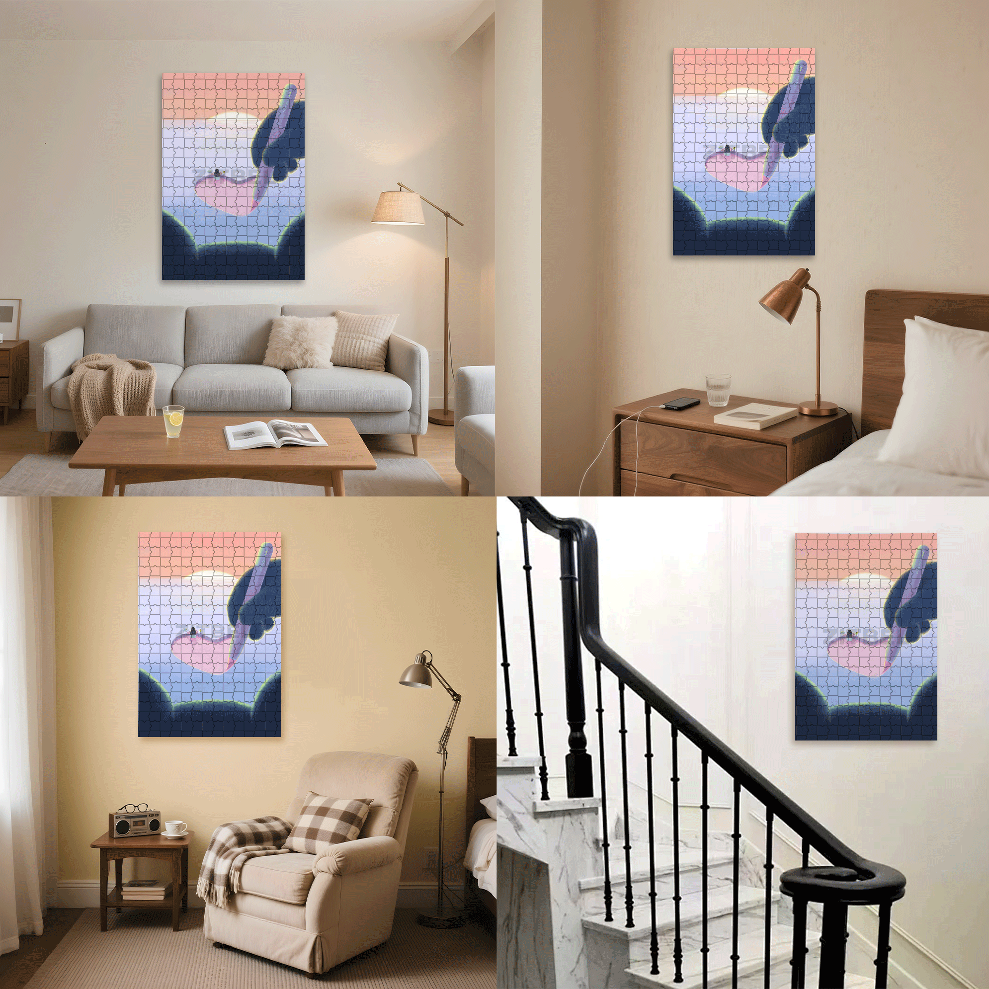 The Painting of the Heart 500pcs/1000pcs Jigsaw Puzzle, Scratch-Resistant, Interactive Family Game & Brain-Boosting DIY Decor, Perfect for Halloween, Christmas & New Year Gifts, Family Puzzle Game