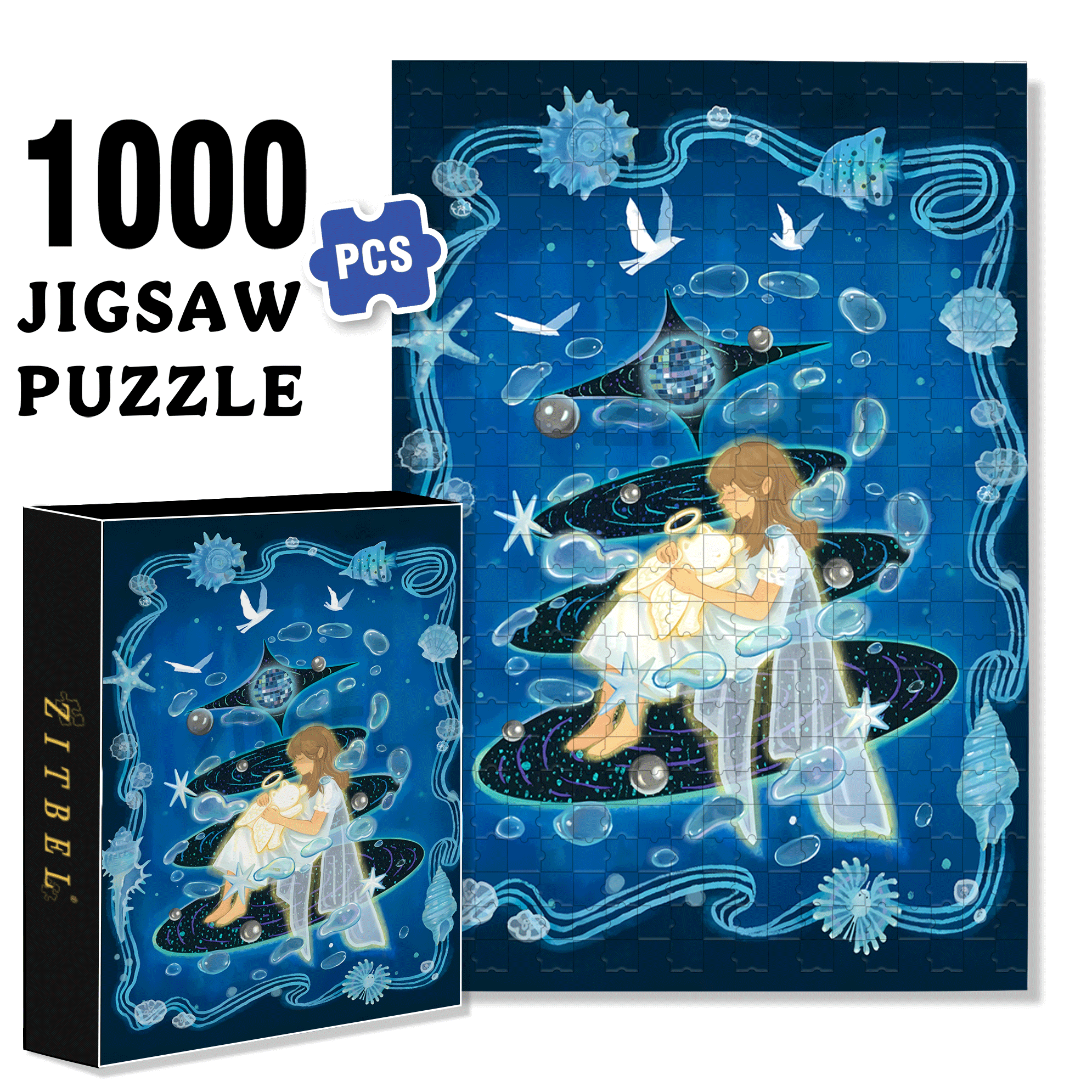 The Quiet And Peaceful Night 500pcs/1000pcs Jigsaw Puzzle, Scratch-Resistant, Interactive Family Game & Brain-Boosting DIY Decor, Perfect for Halloween, Christmas & New Year Gifts, Family Puzzle Game