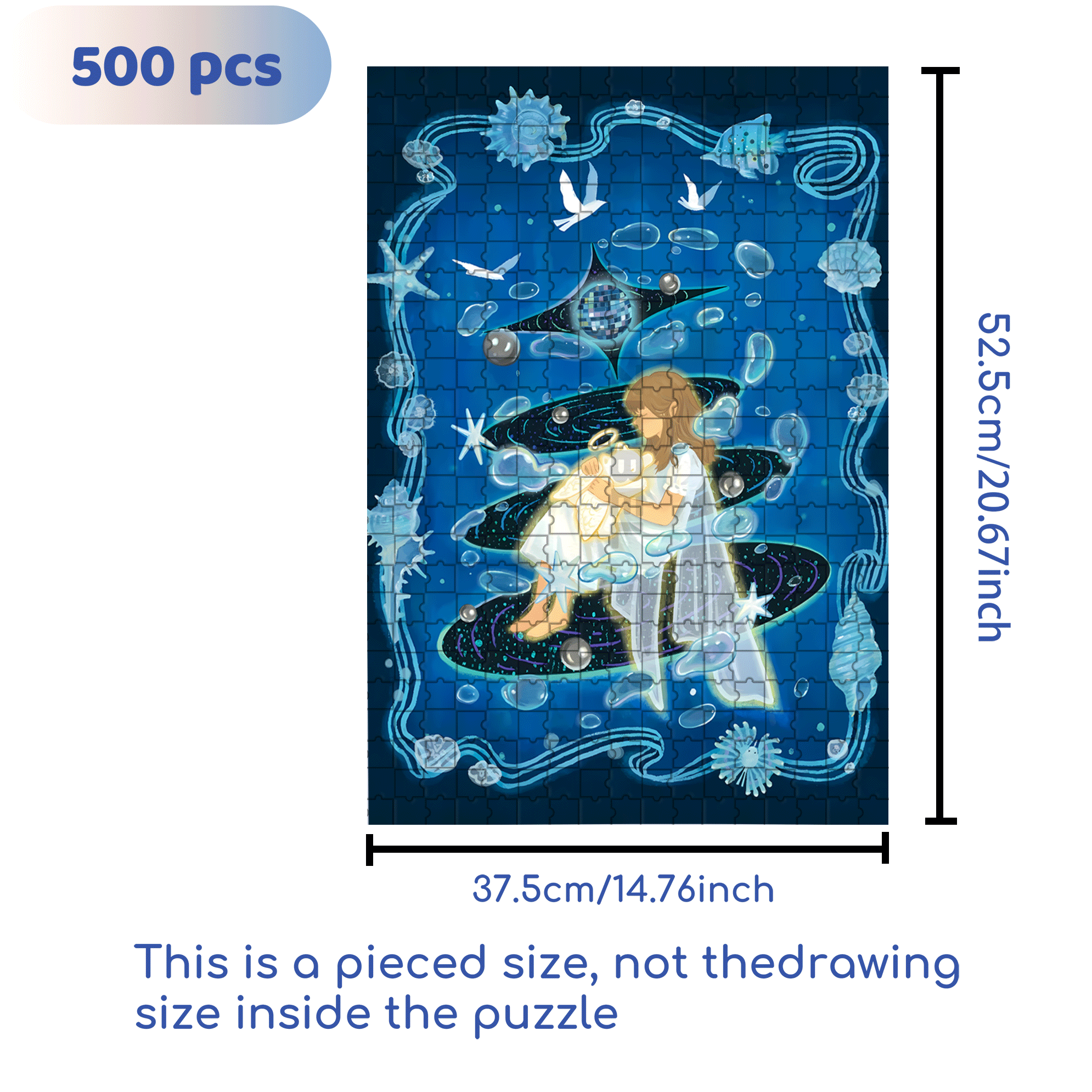The Quiet And Peaceful Night 500pcs/1000pcs Jigsaw Puzzle, Scratch-Resistant, Interactive Family Game & Brain-Boosting DIY Decor, Perfect for Halloween, Christmas & New Year Gifts, Family Puzzle Game